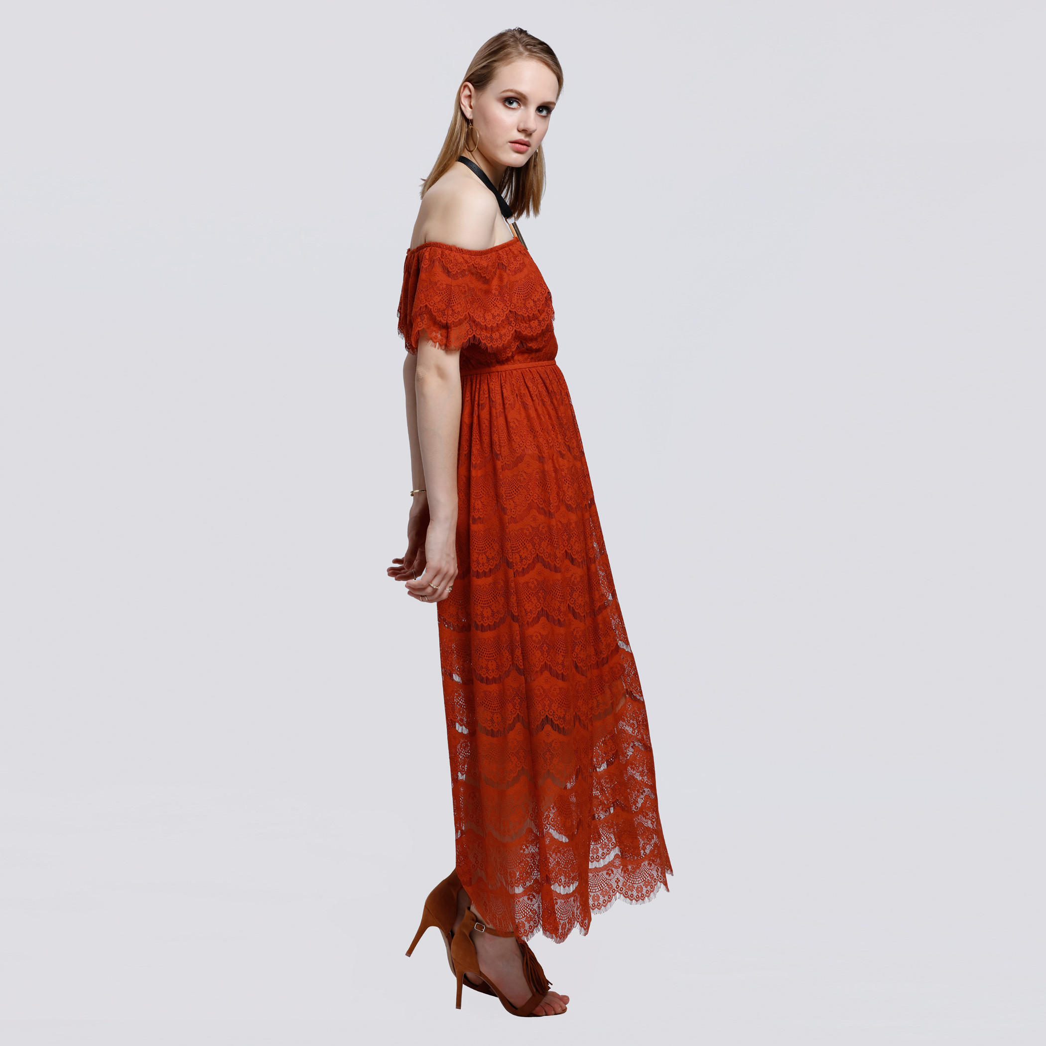 Off Shoulder Dress with Lace Detail-women-clothing-dresses-image-3