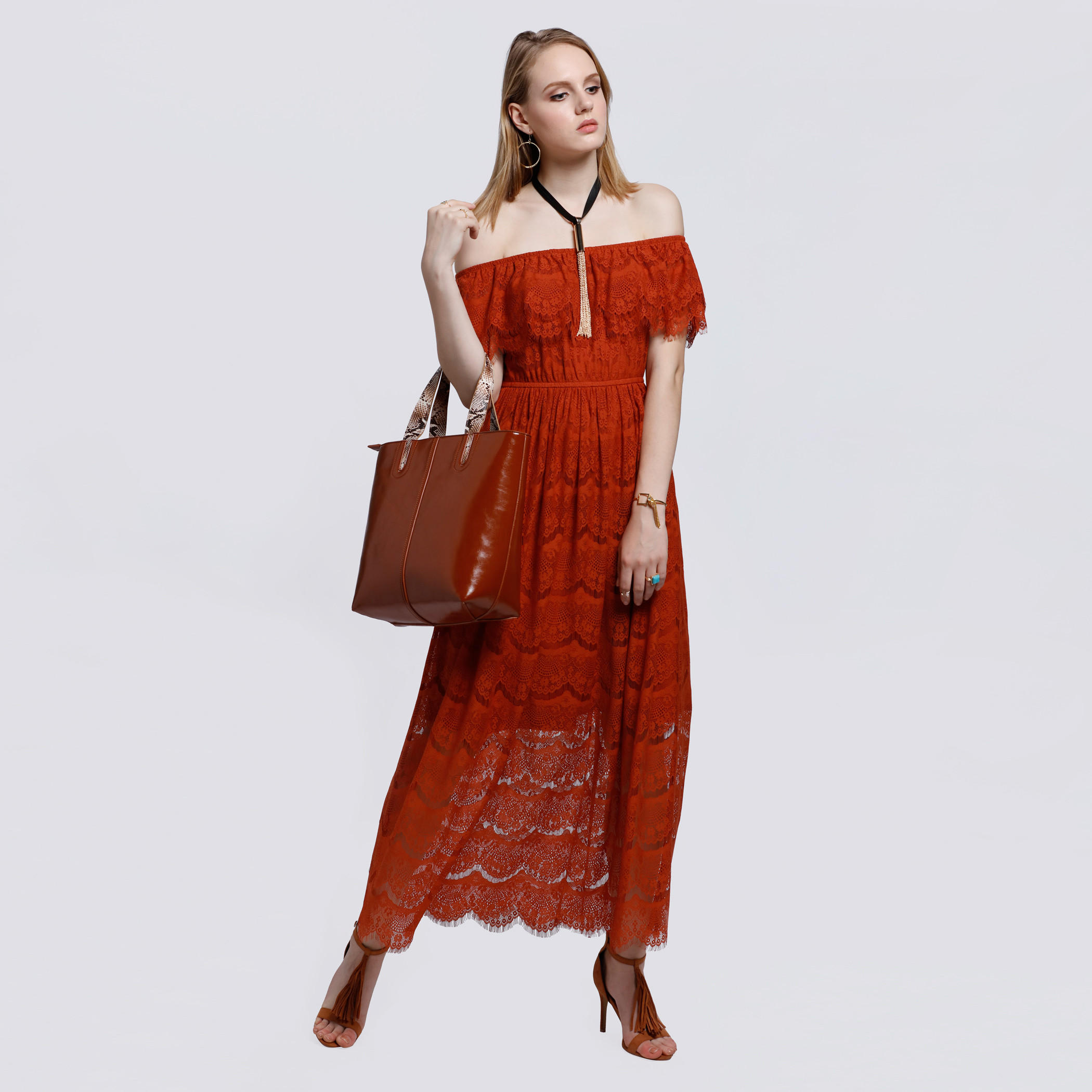 Off Shoulder Dress with Lace Detail-women-clothing-dresses-image-5