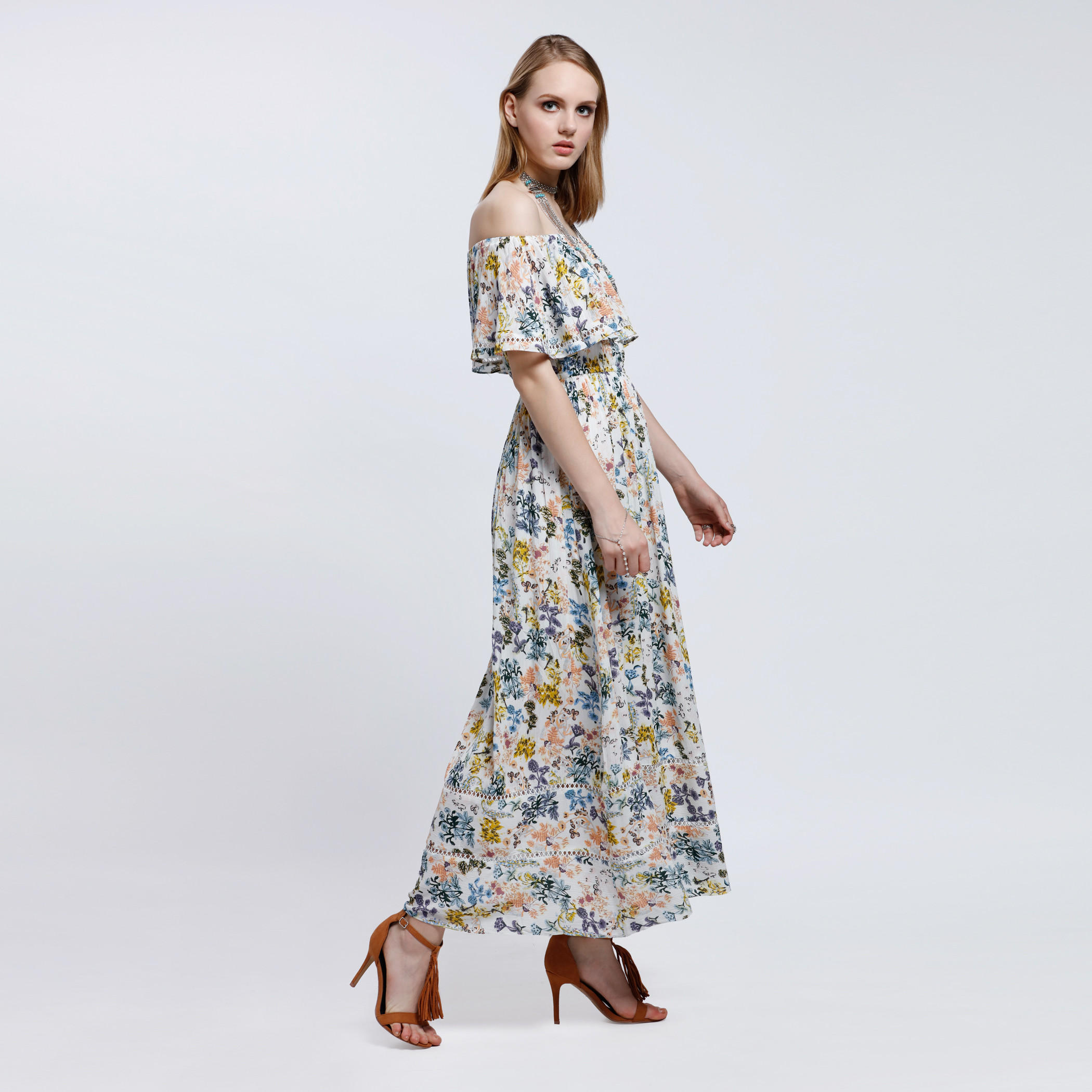 Printed Off Shoulders Maxi Dress-women-clothing-dresses-image-3