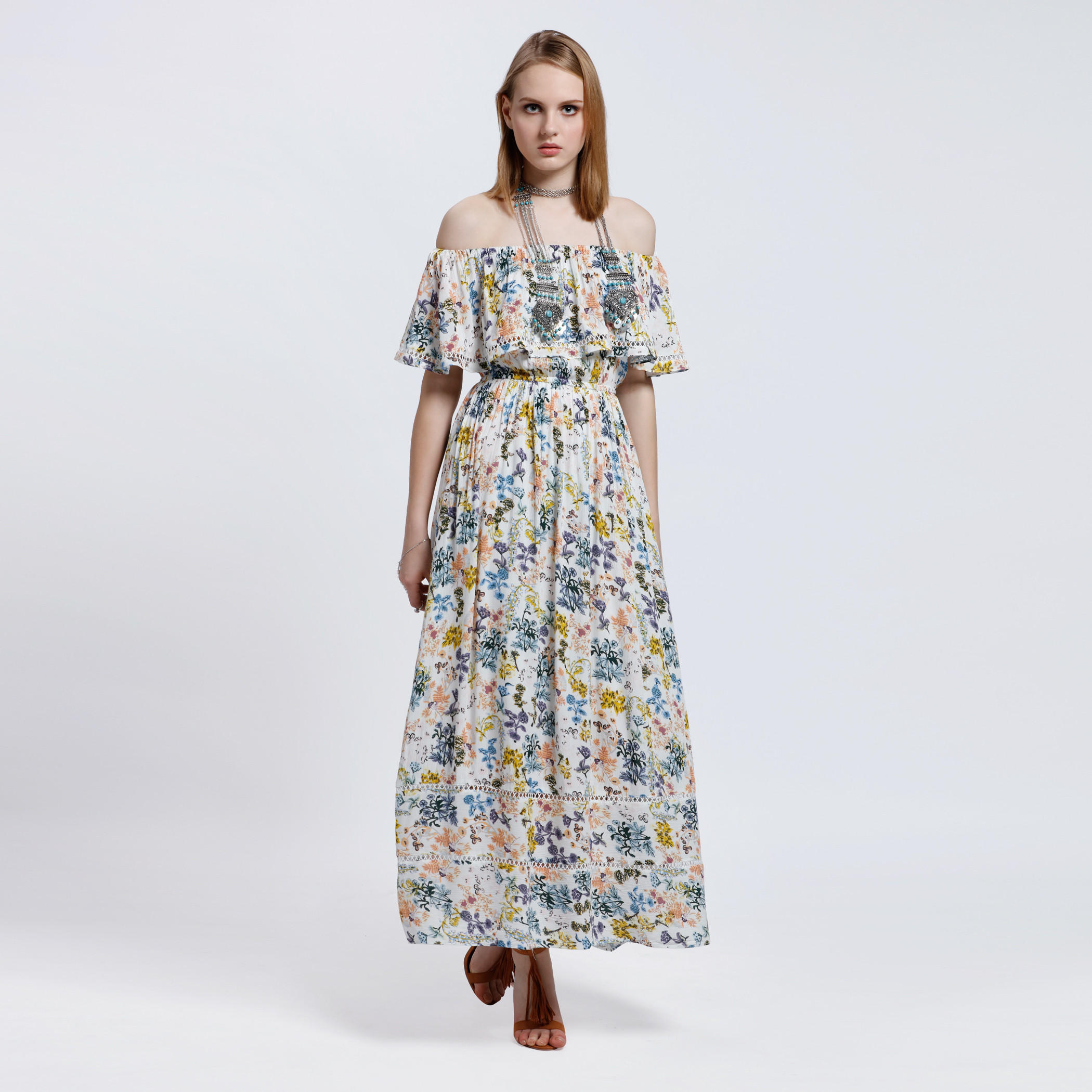 Printed Off Shoulders Maxi Dress-women-clothing-dresses-image-5