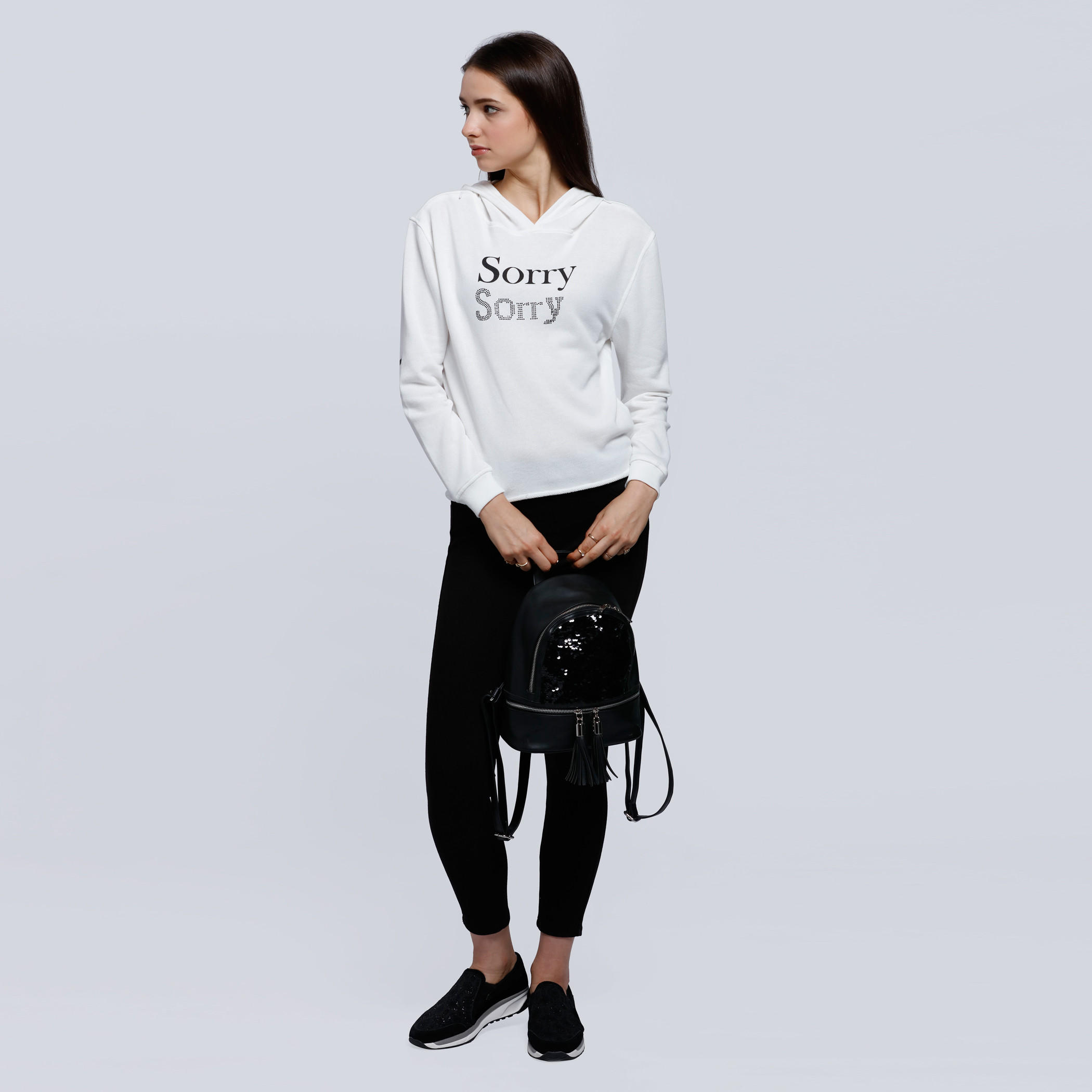 Printed T-Shirt with Hood and Long Sleeves-women-winterwear-hoodiesandsweatshirts-hoodies-image-5