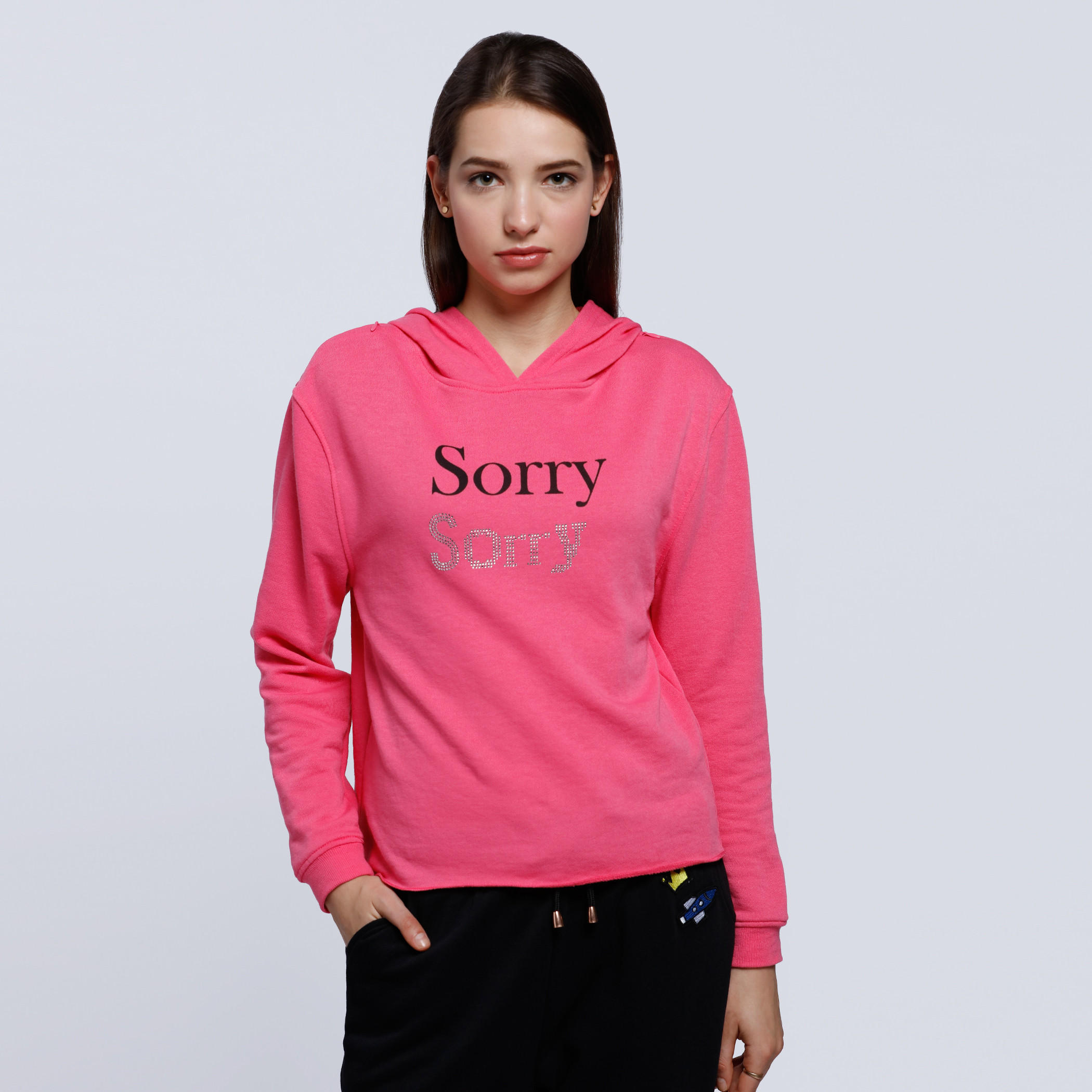 Printed T-Shirt with Hood and Long Sleeves-women-winterwear-hoodiesandsweatshirts-hoodies-image-6
