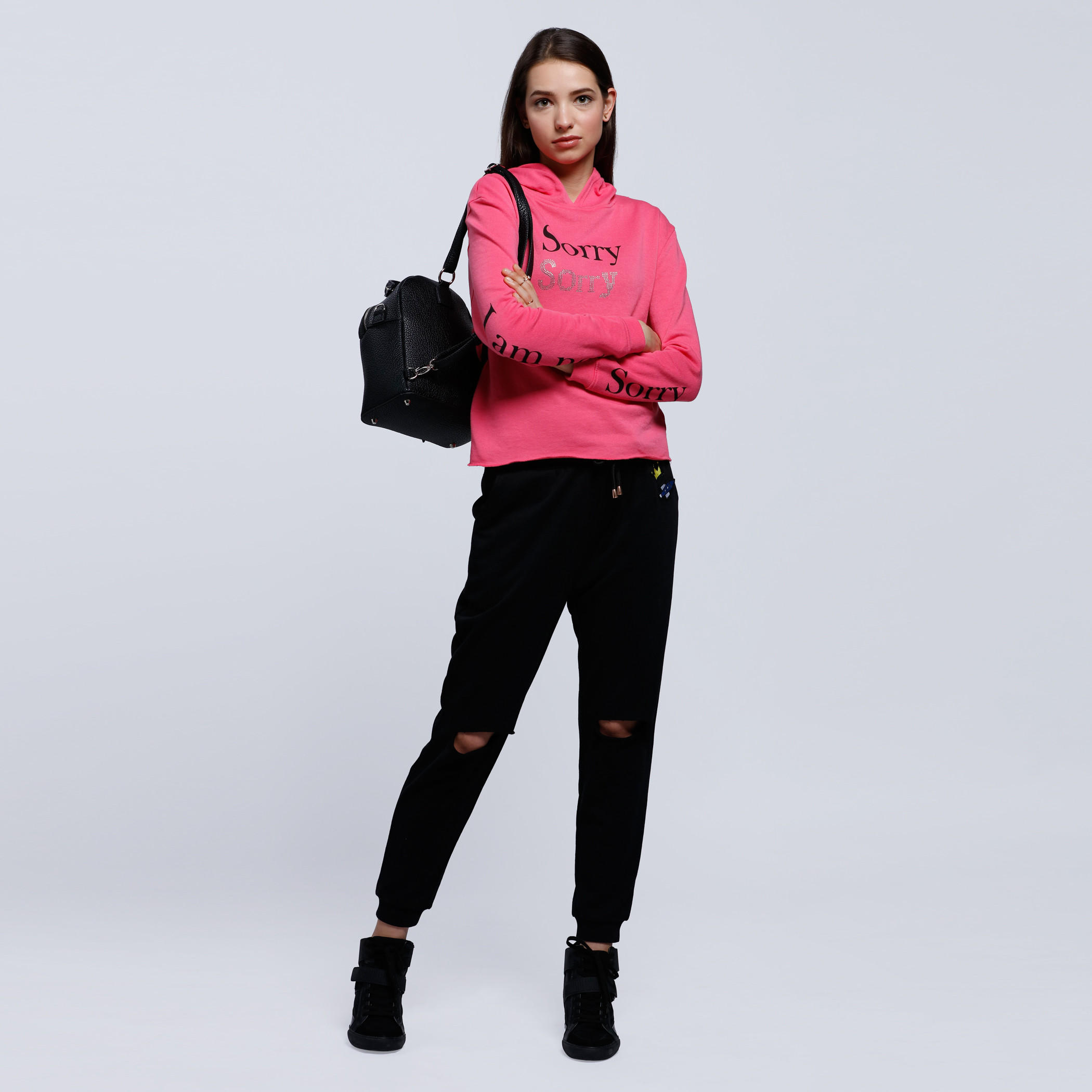 Printed T-Shirt with Hood and Long Sleeves-women-winterwear-hoodiesandsweatshirts-hoodies-image-10