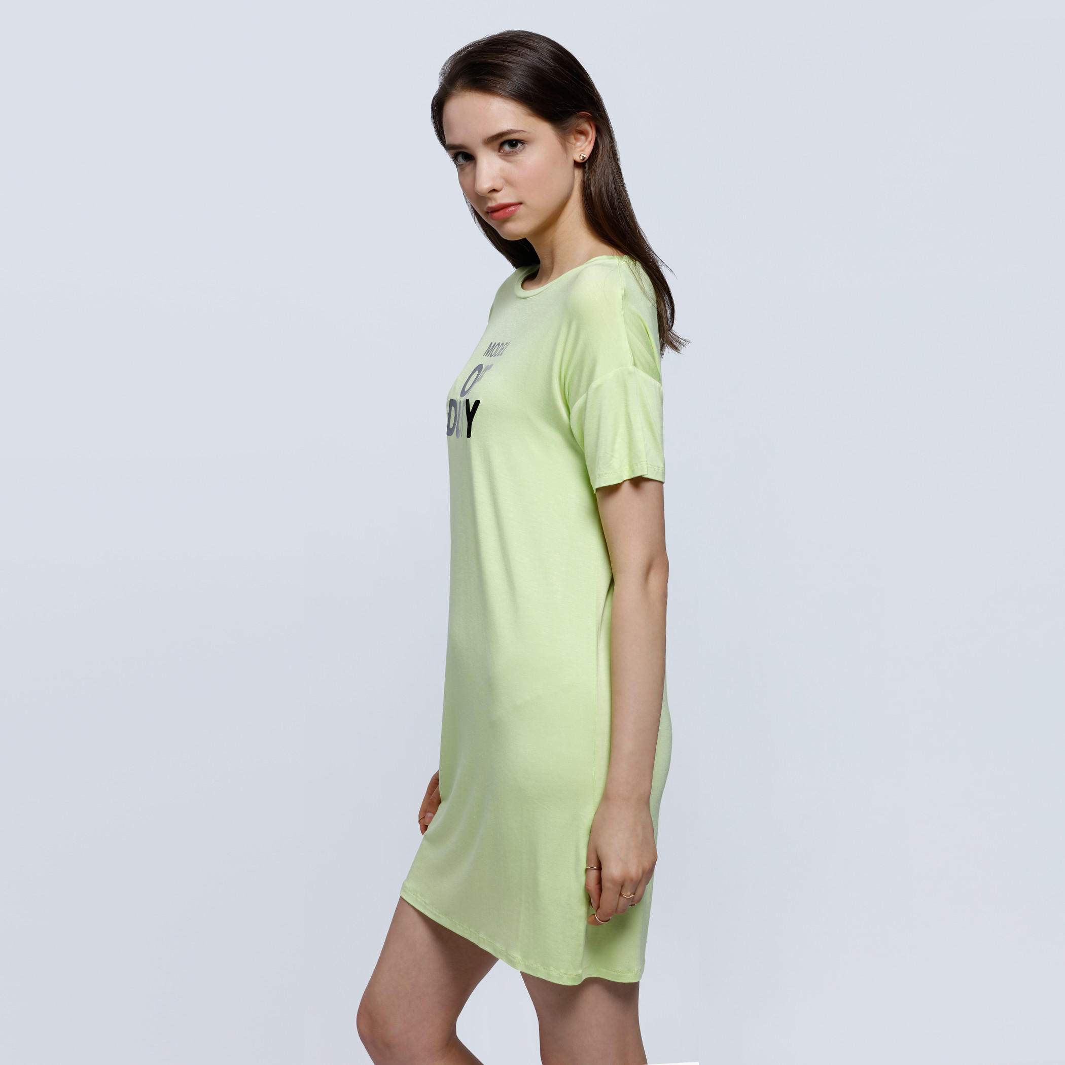 Midi T-shirt Dress with Short Sleeves-women-clothing-dresses-image-3