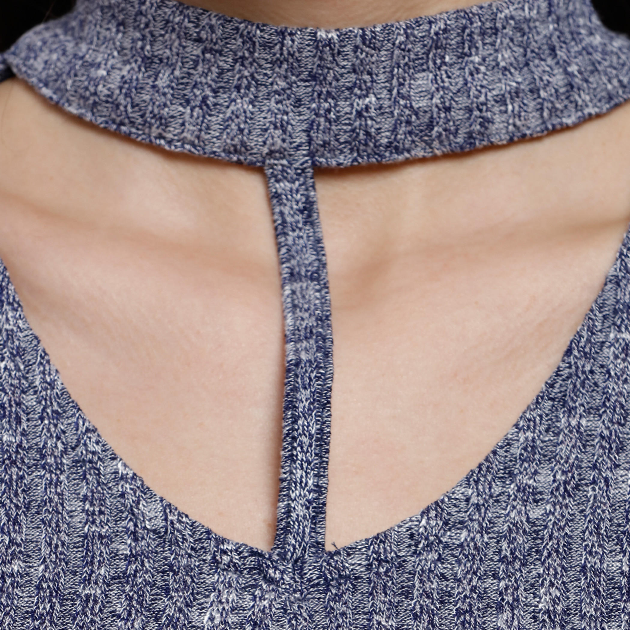 Ribbed Top with Choker Neck and Short Sleeves-women-clothing-shirtsandblouses-blouses-image-4