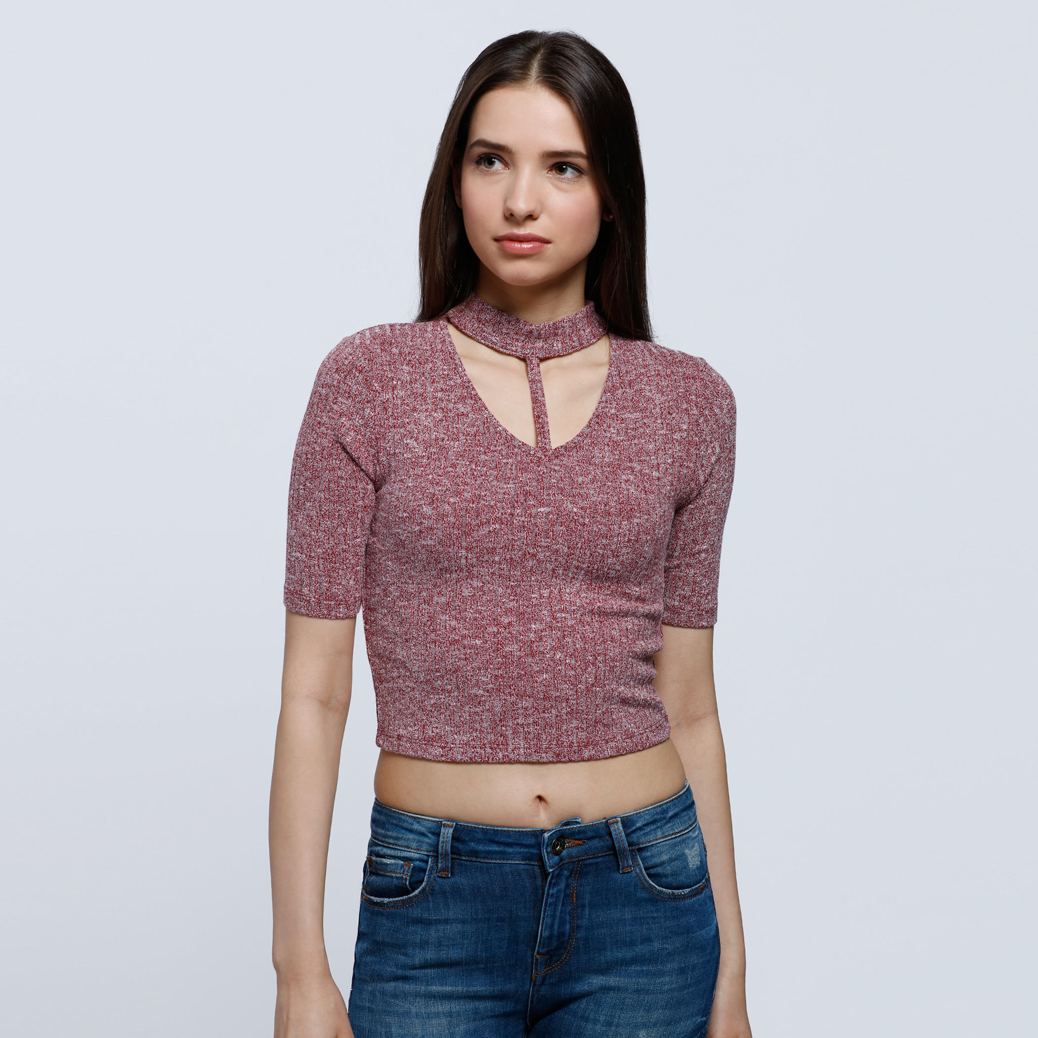 Ribbed Boxy Top with Short Sleeves-women-clothing-shirtsandblouses-blouses-image-1