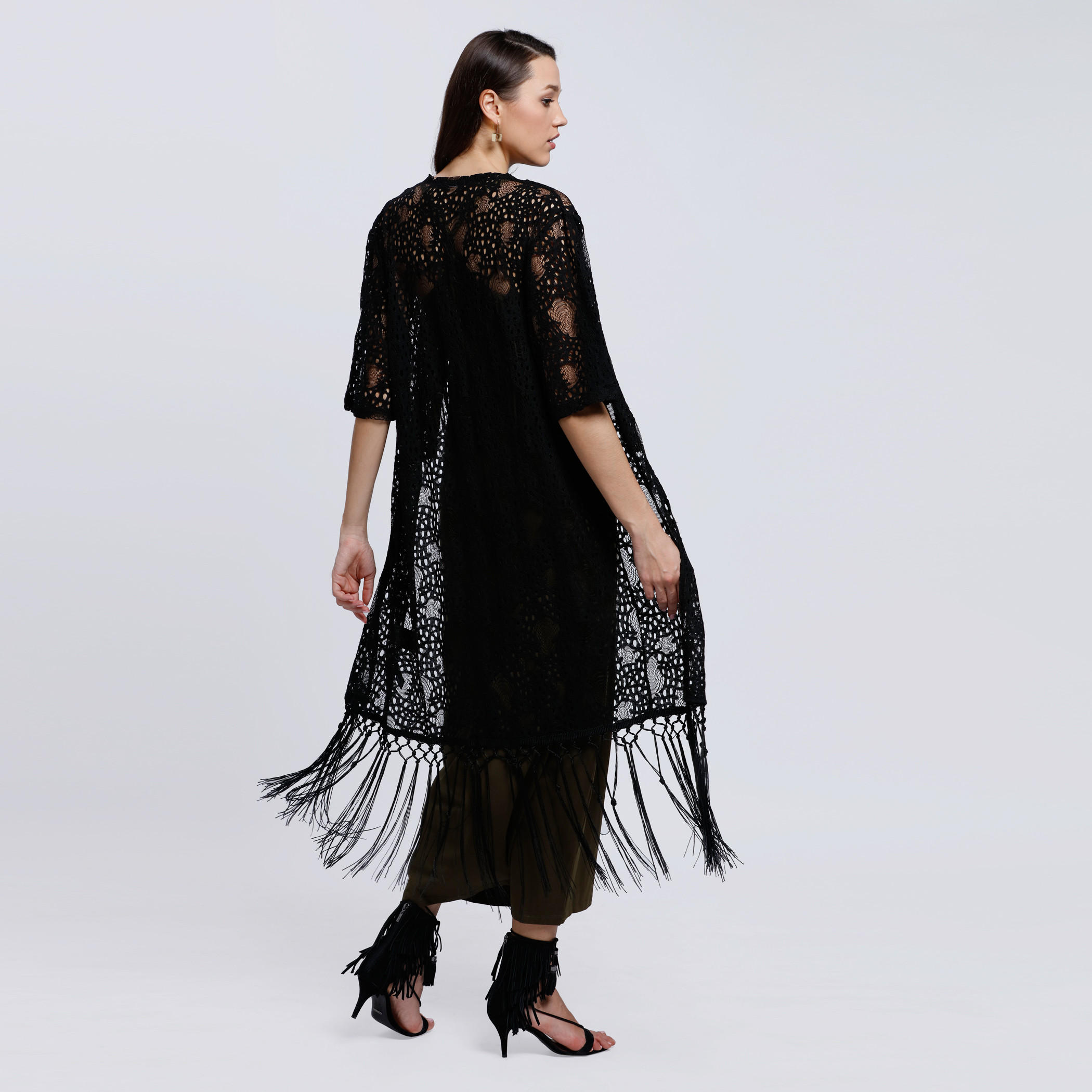 3/4 Sleeves Lace Shrug with Open Front-women-winterwear-cardigansandjumpers-cardigans-image-2