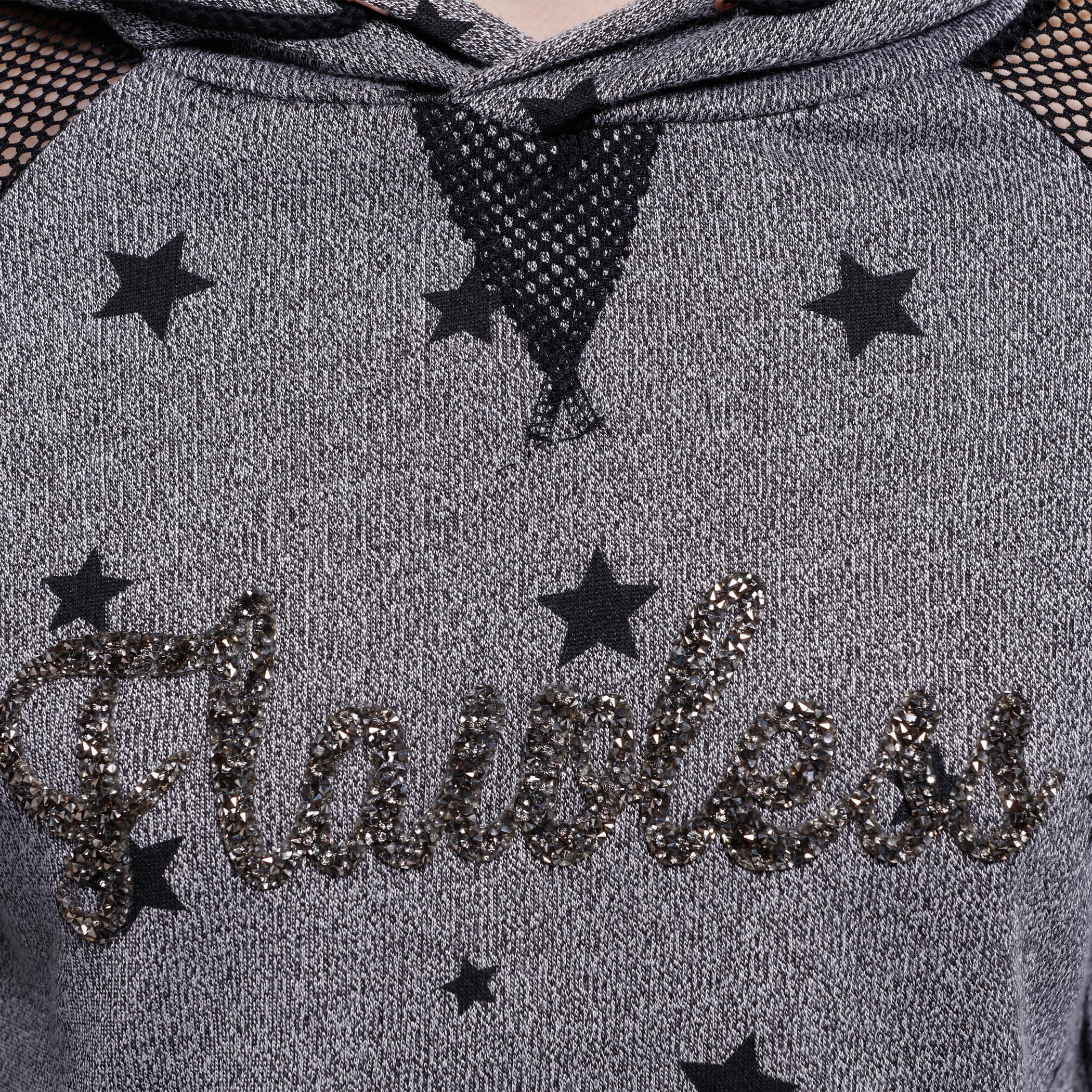 Printed Mesh Shoulder T-Shirt with Long Sleeves and Hood-women-clothing-shirtsandblouses-blouses-image-4