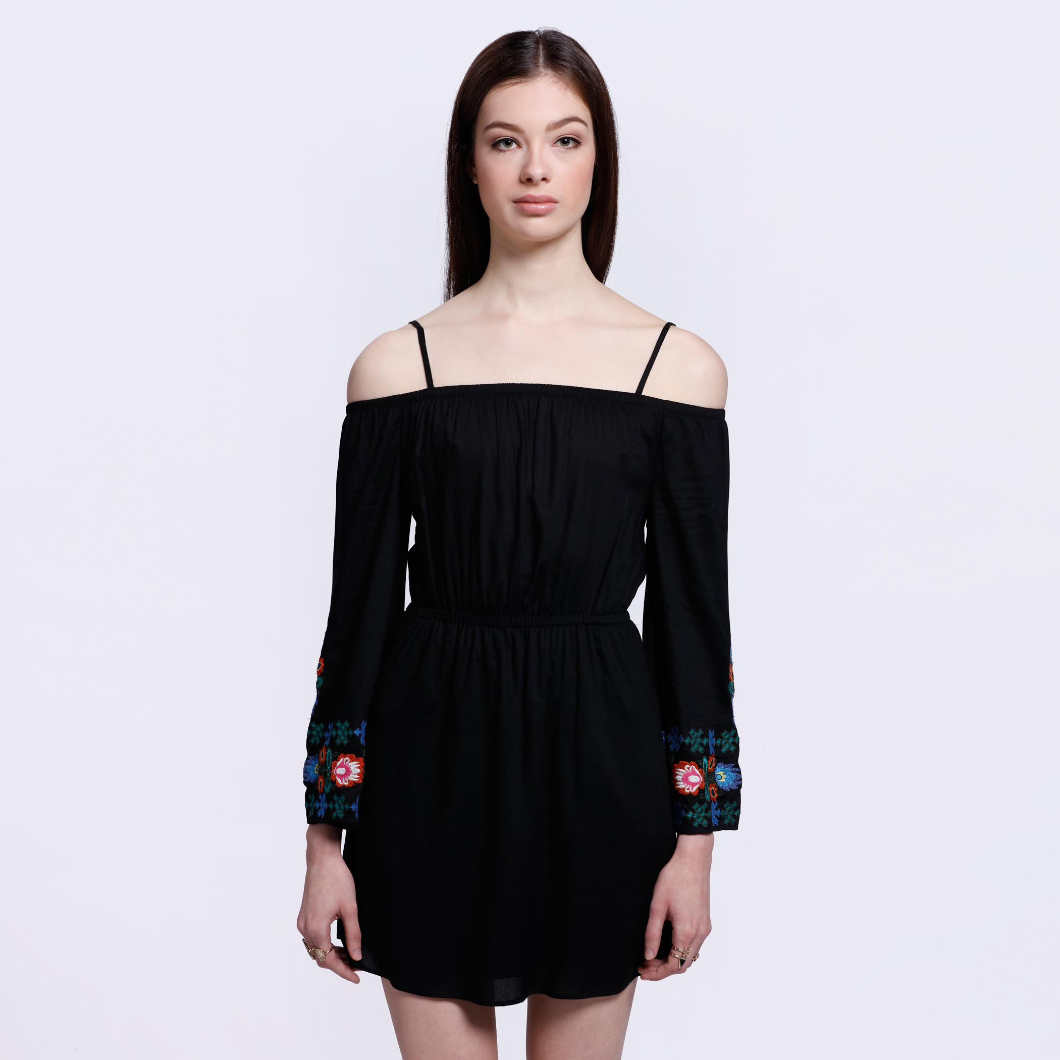 Drop Shoulder Dress with Long Sleeves-women-clothing-dresses-image-1