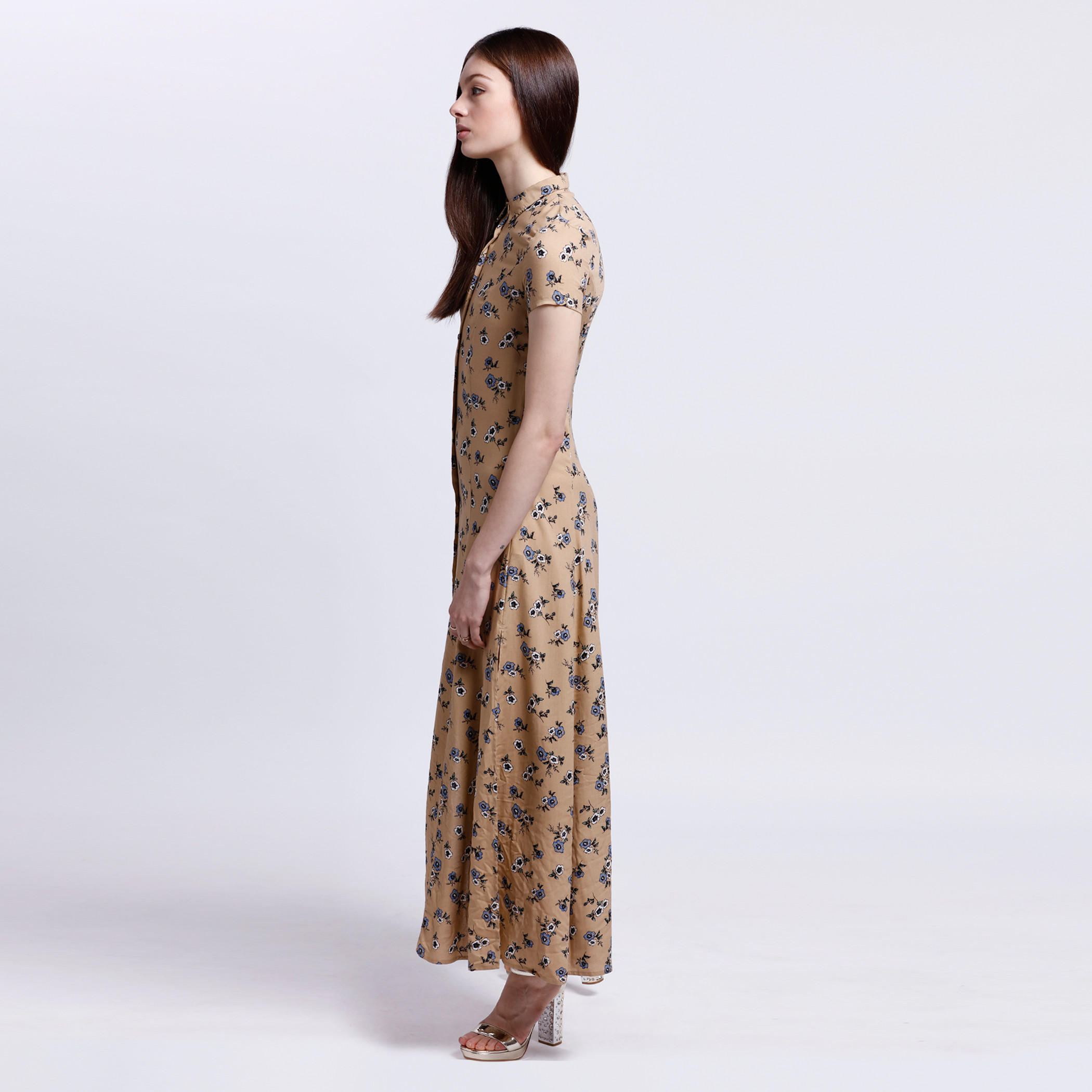 Floral Print Dress with Short Sleeves and Spread Collar-women-clothing-dresses-image-3