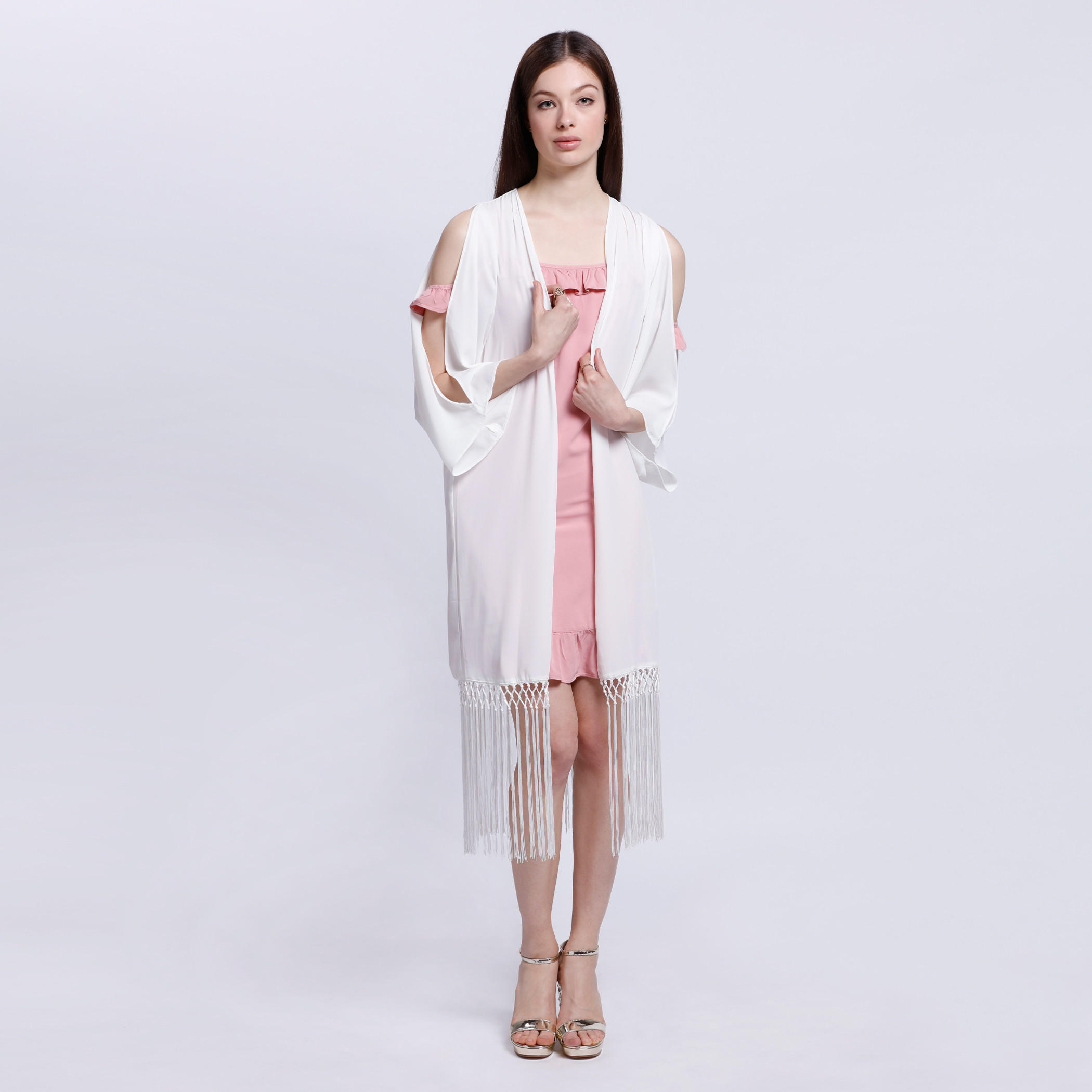 Cold Shoulder Shrug with Tassel Hem-women-clothing-shirtsandblouses-blouses-image-1