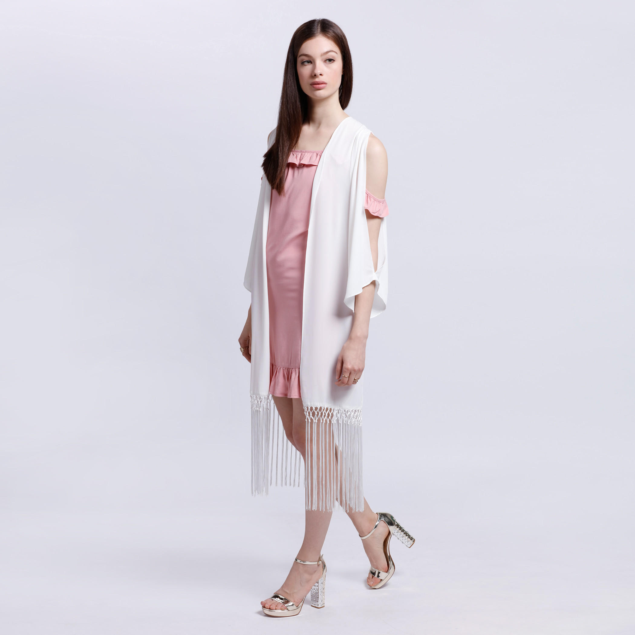 Cold Shoulder Shrug with Tassel Hem-women-clothing-shirtsandblouses-blouses-image-3