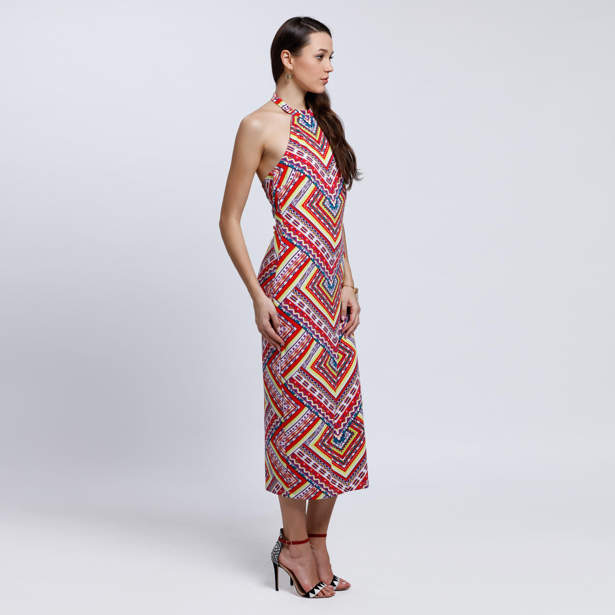 Printed Bodycon Dress with Halter Neck-women-clothing-dresses-image-3