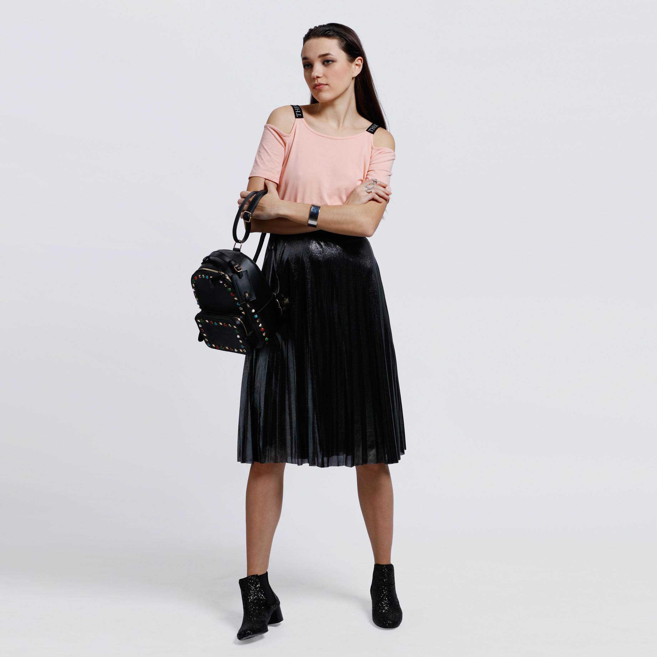 Cold Shoulder Top with Round Neck-women-clothing-shirtsandblouses-blouses-image-1