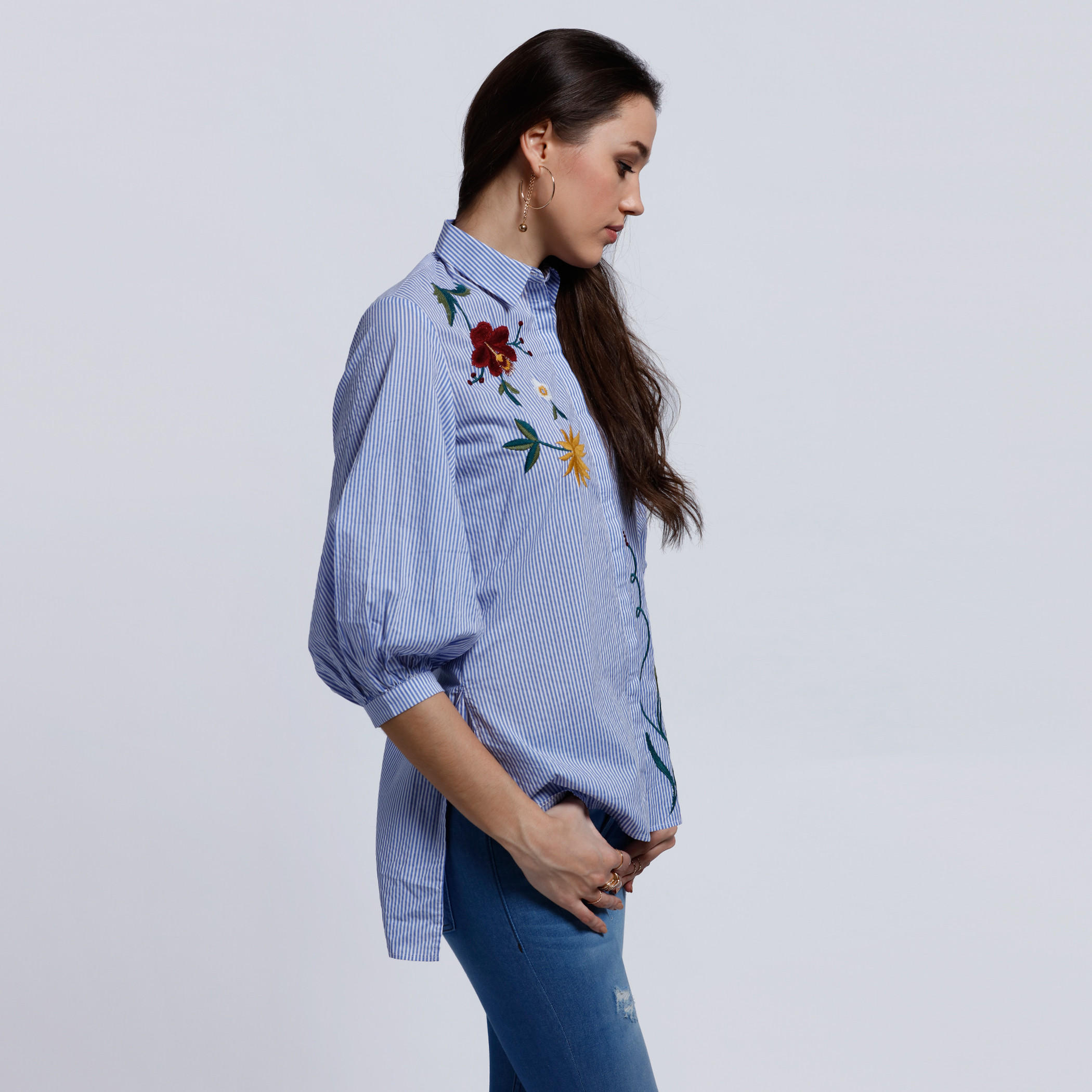 Striped Shirt with Complete Placket-women-clothing-shirtsandblouses-blouses-image-3