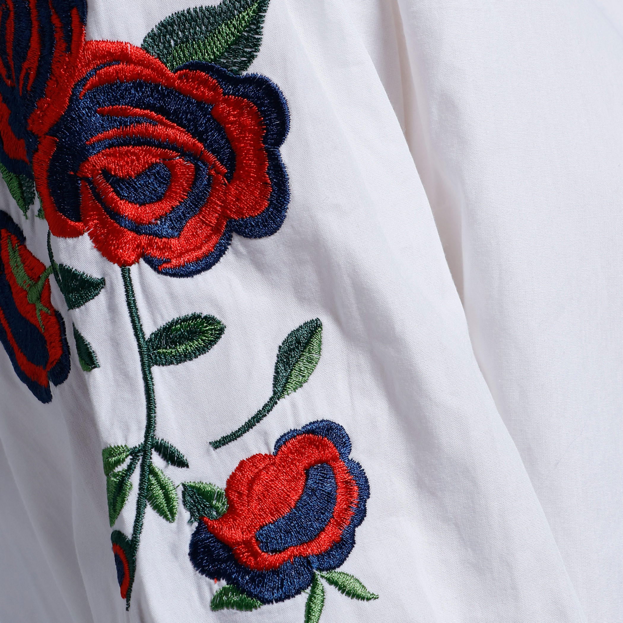 Embroidered Shirt with Complete Placket and 3/4 Sleeves-women-clothing-shirtsandblouses-blouses-image-9