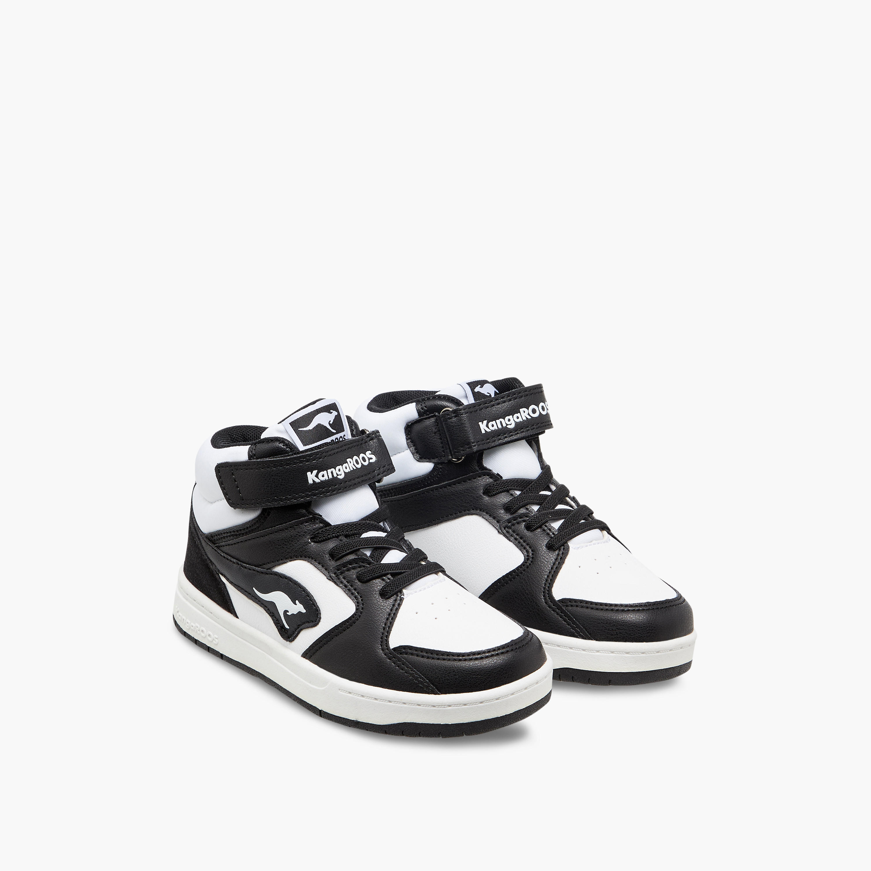 KangaROOS Boys' Colourblock High Top Sneakers with Hook and Loop Closure-boys-shoes-sneakers-image-1