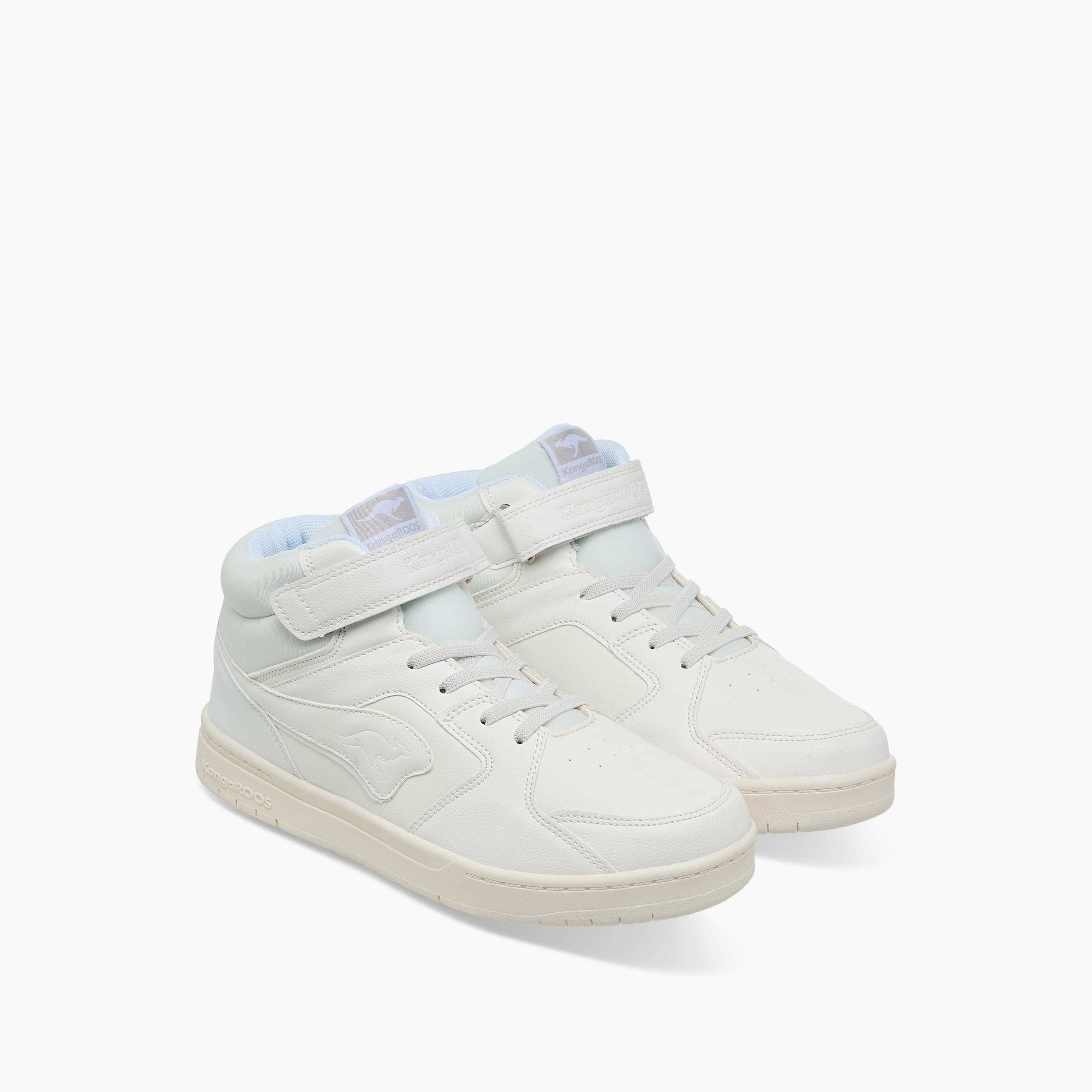KangaROOS Women's Panelled High Top Sneakers with Hook and Loop Closure-women-shoes-sneakers-image-1