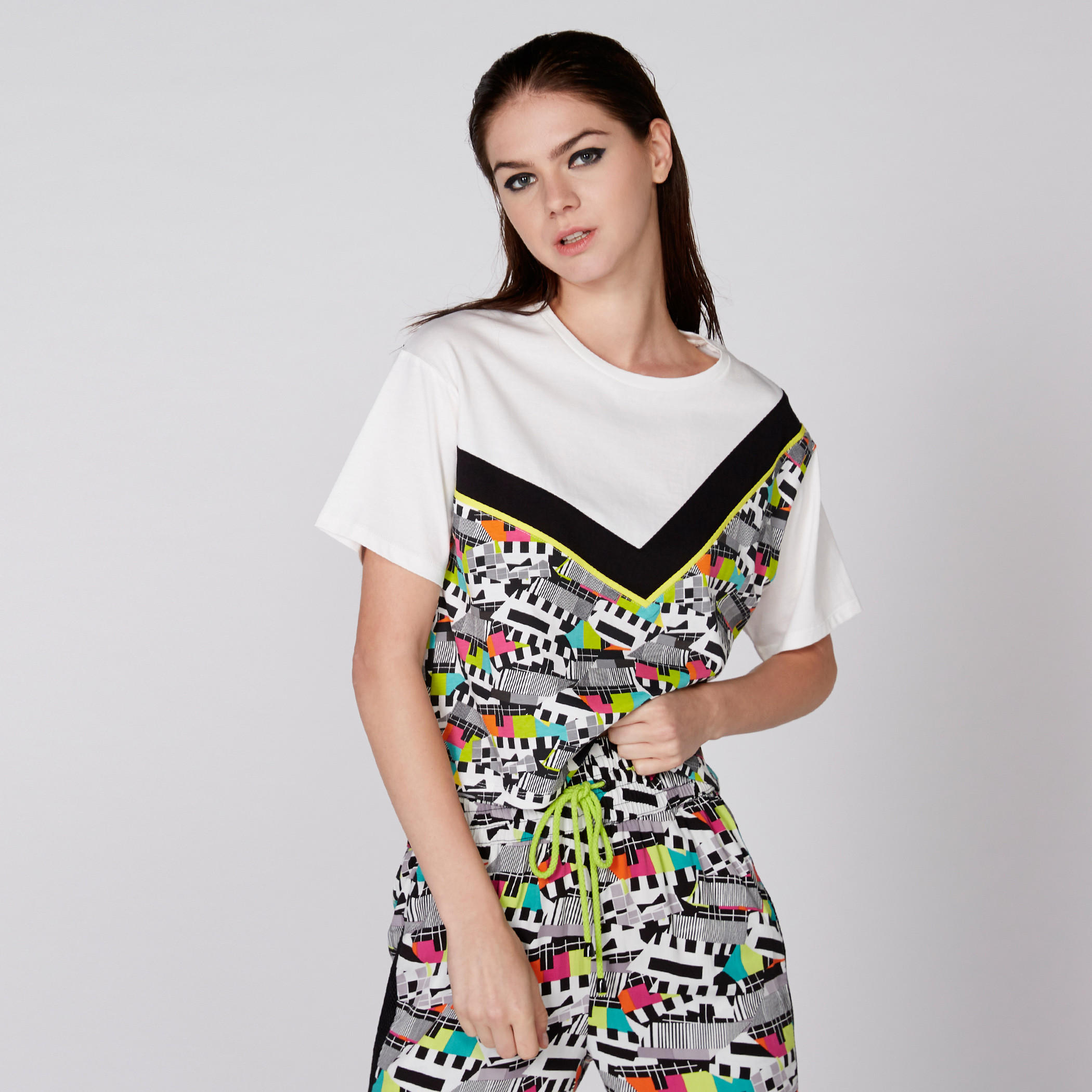 Printed Top with Round Neck and Short Sleeves-women-clothing-shirtsandblouses-blouses-image-3