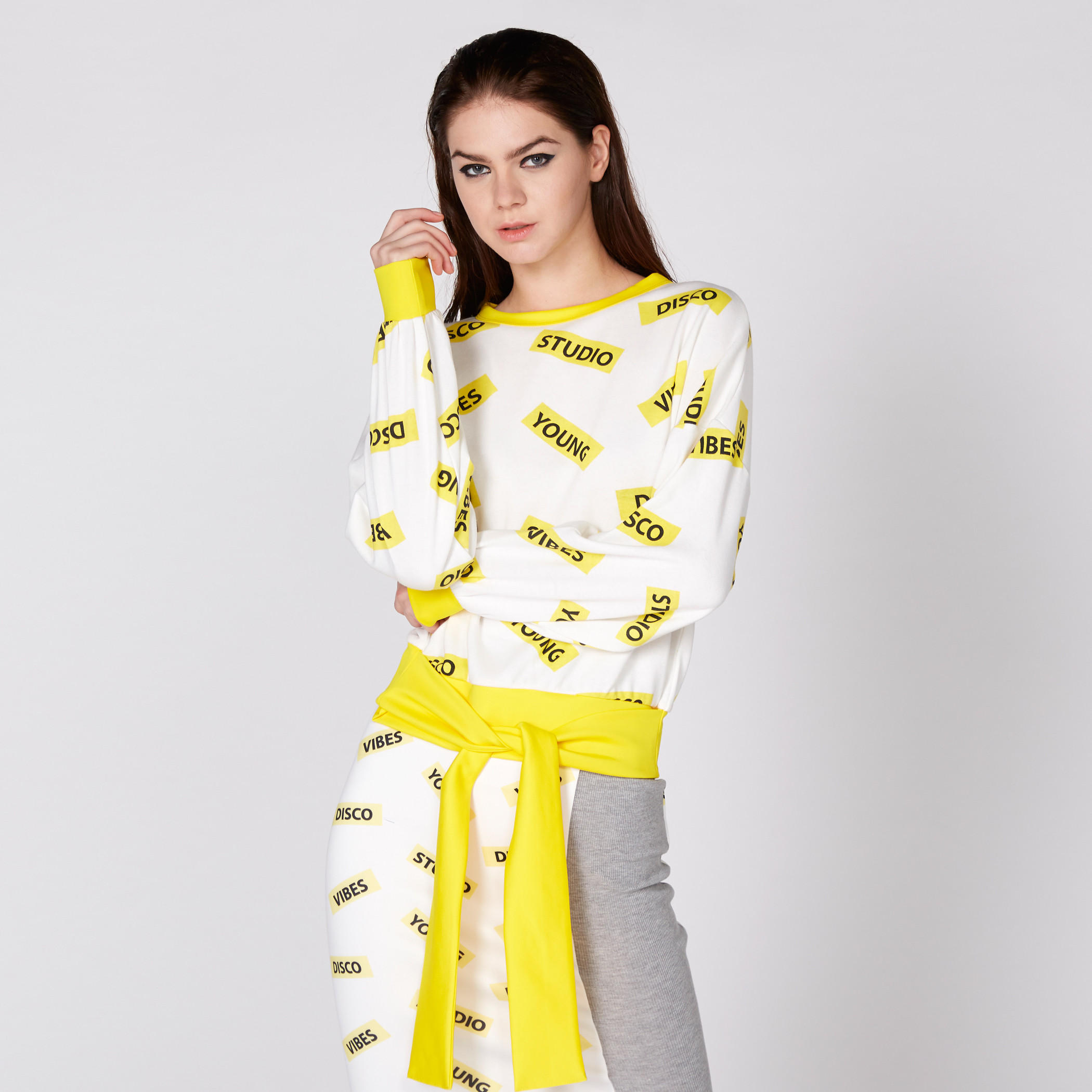 Printed Sweat Top with Round Neck and Long Sleeves-women-clothing-shirtsandblouses-blouses-image-1