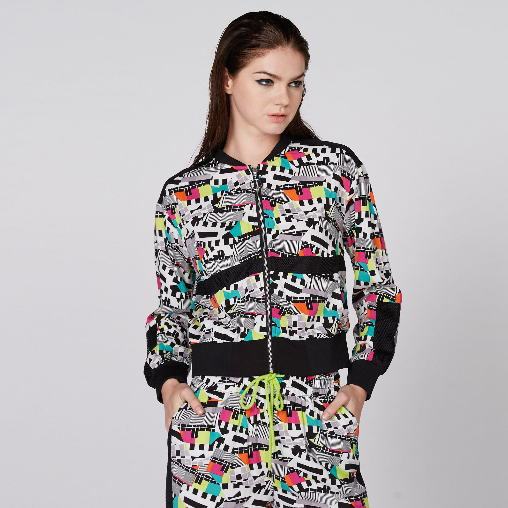 Printed Jacket with Long Sleeves and Zip Closure-women-winterwear-coatsandjackets-jackets-image-1