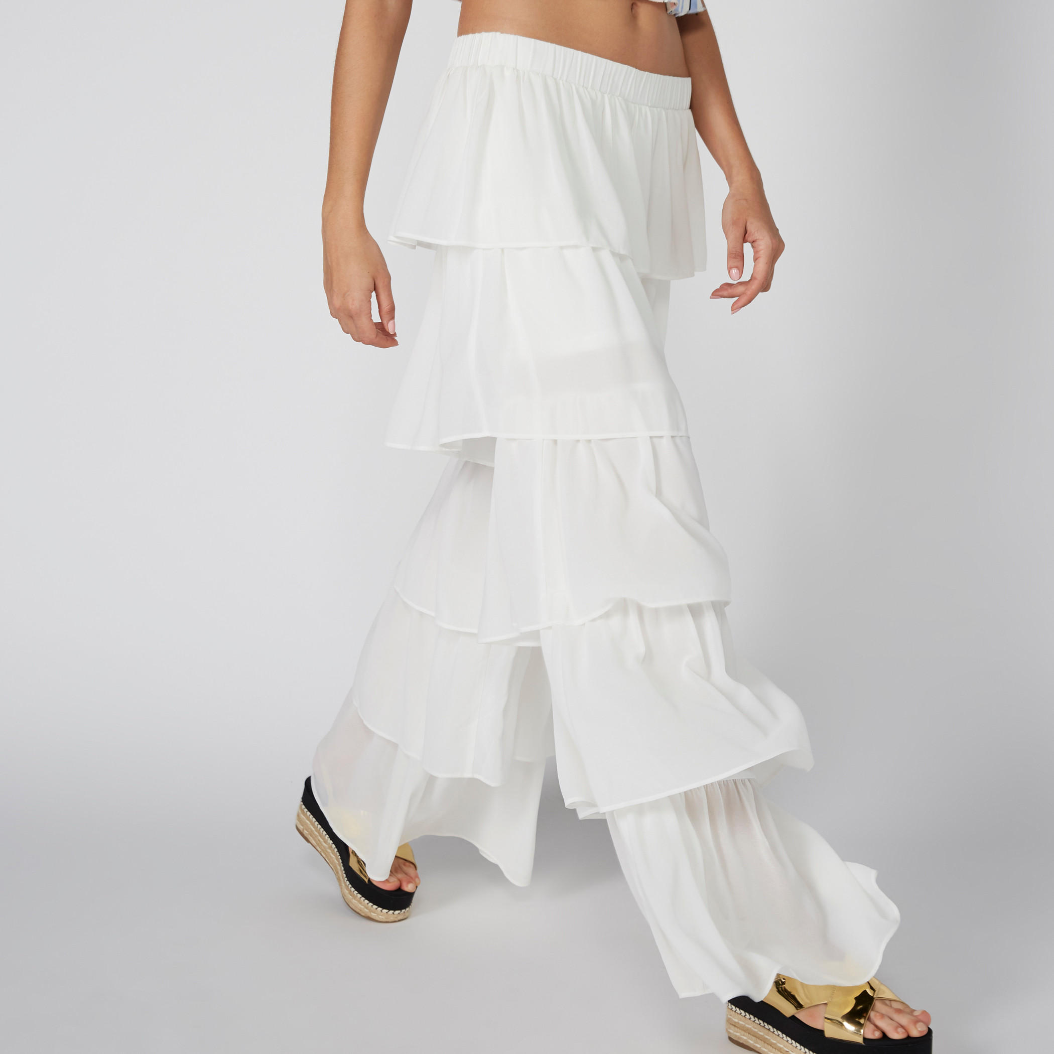 Full Length Tiered Palazzo Pants with Elasticised Waistband-women-clothing-bottoms-trousers-image-1