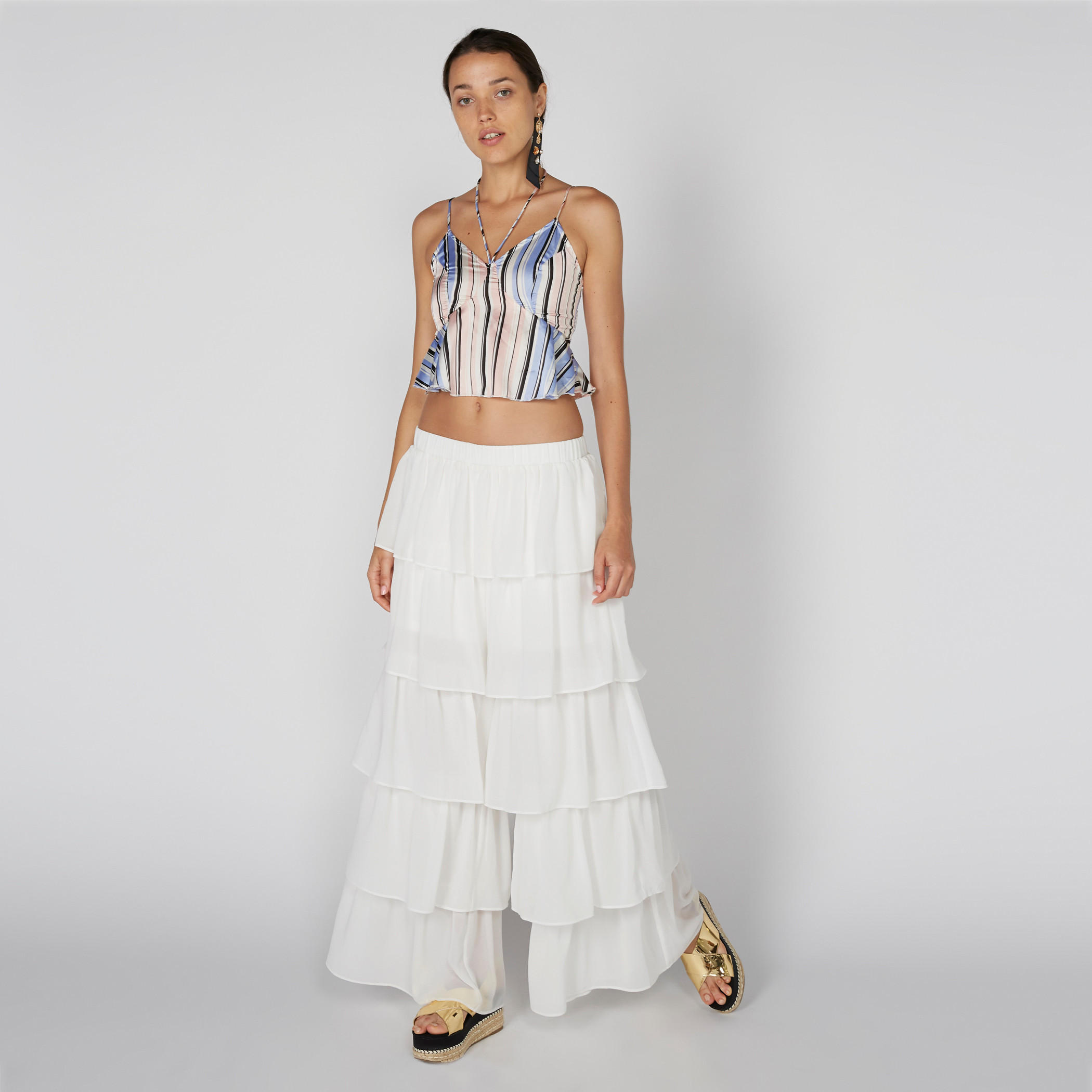 Full Length Tiered Palazzo Pants with Elasticised Waistband-women-clothing-bottoms-trousers-image-4