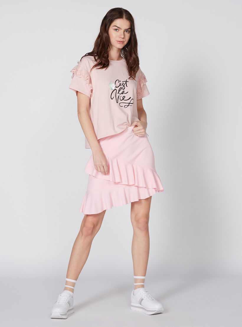 بلوزة بياقة مستديرة وتفاصيل دانتيل وطبعات-women-clothing-shirtsandblouses-blouses-image-2