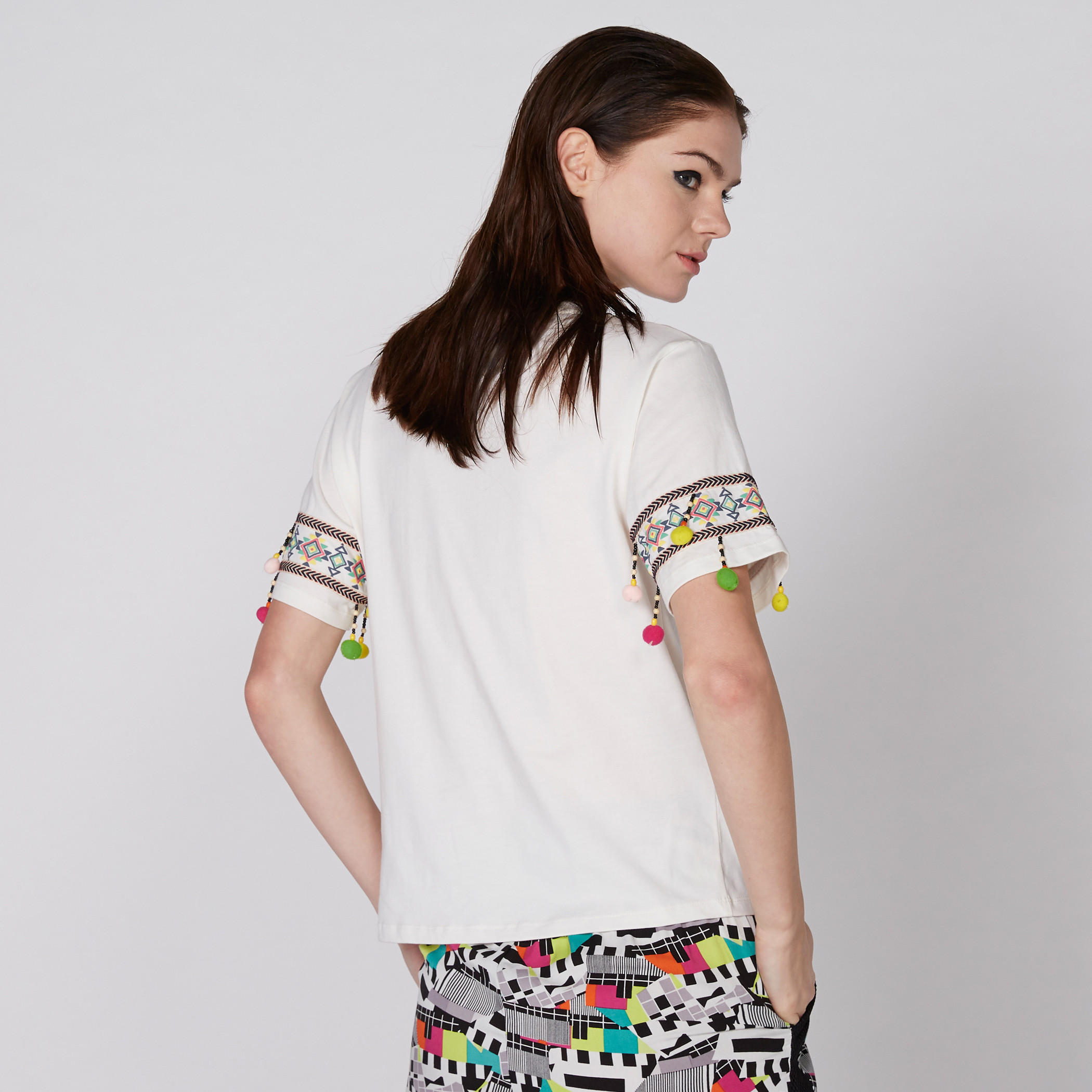 Printed T-Shirt with Round Neck and Short Sleeves-women-clothing-shirtsandblouses-shirts-image-4