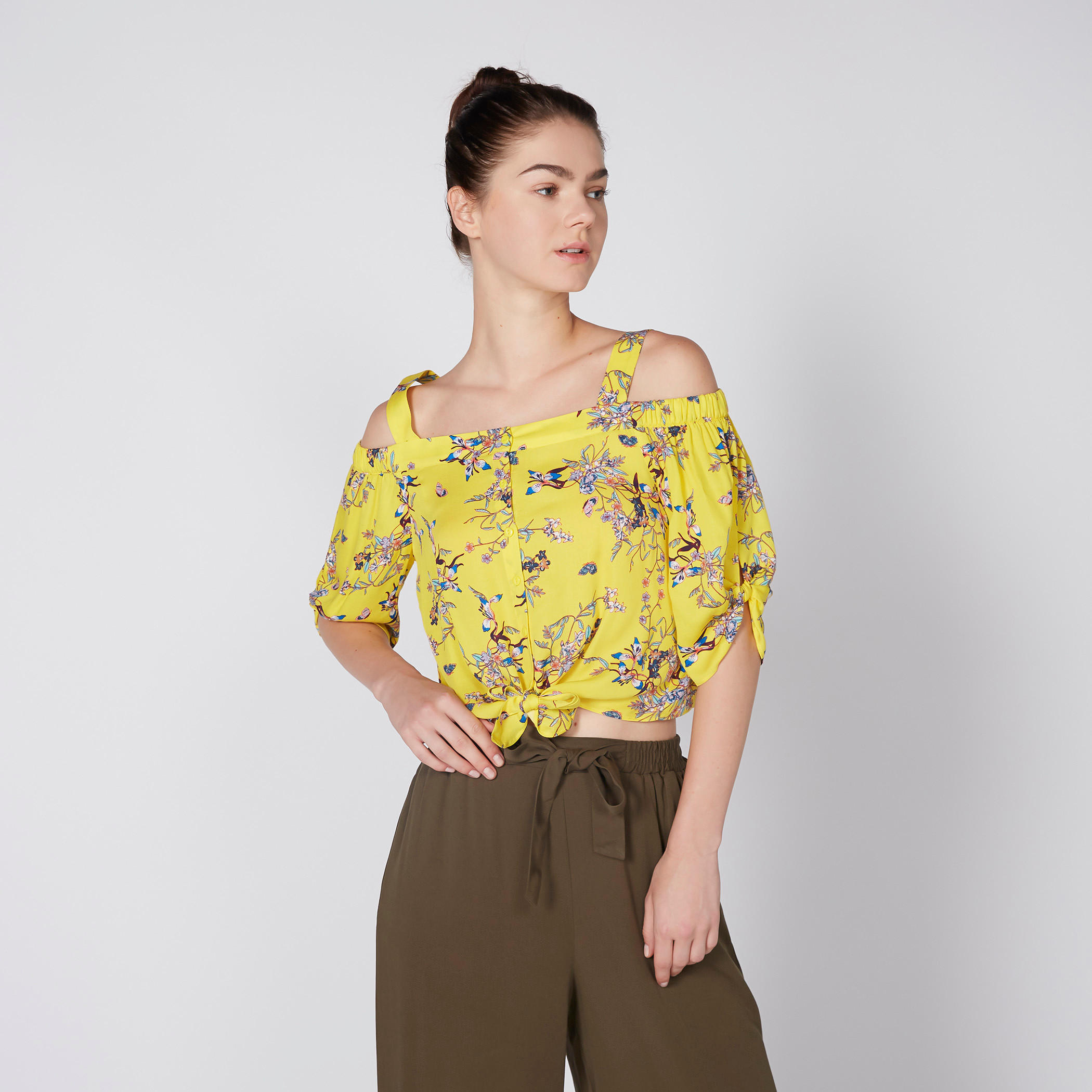 بلوزة مكشوفة الأكتاف برباط وطبعات-women-clothing-shirtsandblouses-blouses-image-1
