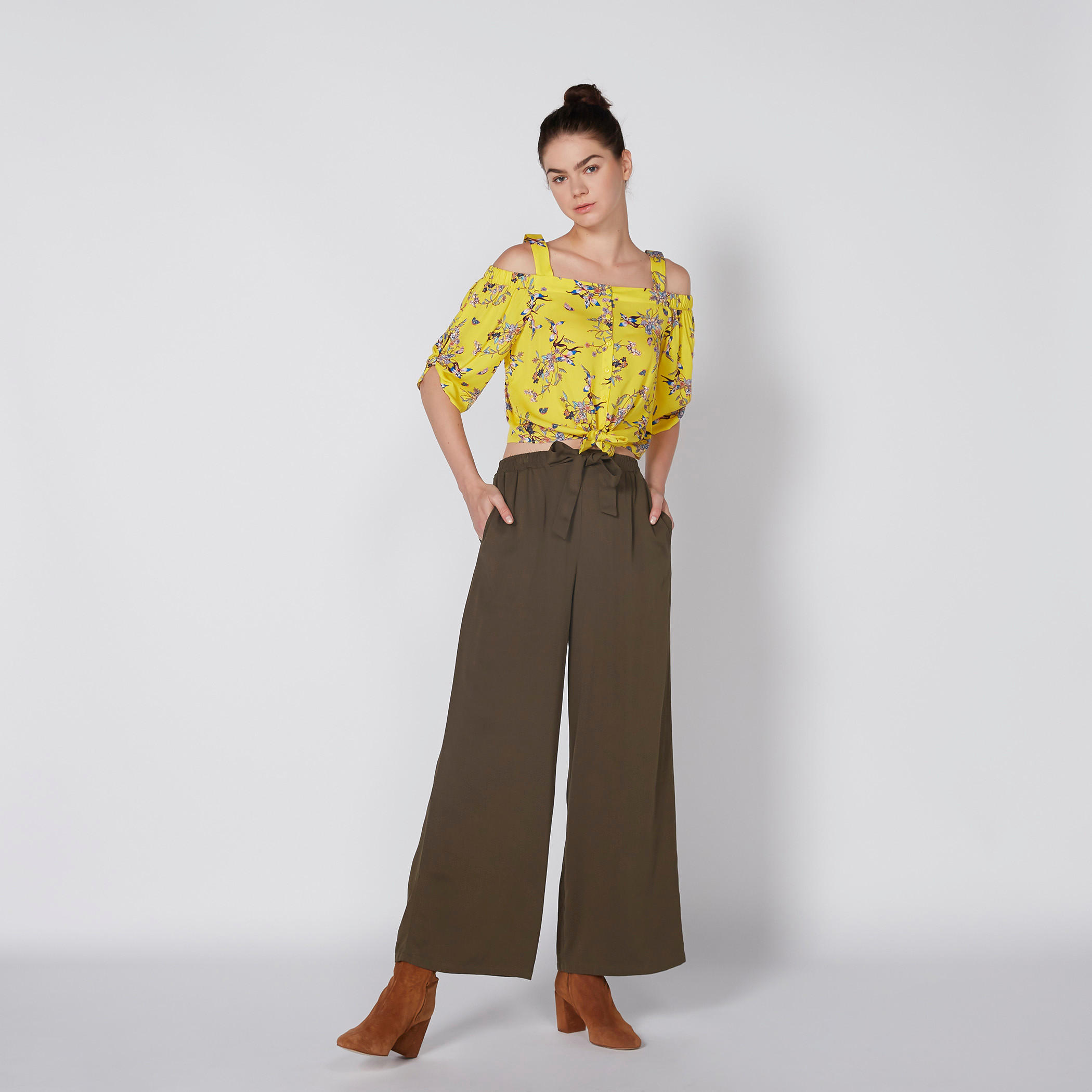 Printed Cold Shoulder Top with Tie-Up Detail-women-clothing-shirtsandblouses-blouses-image-2