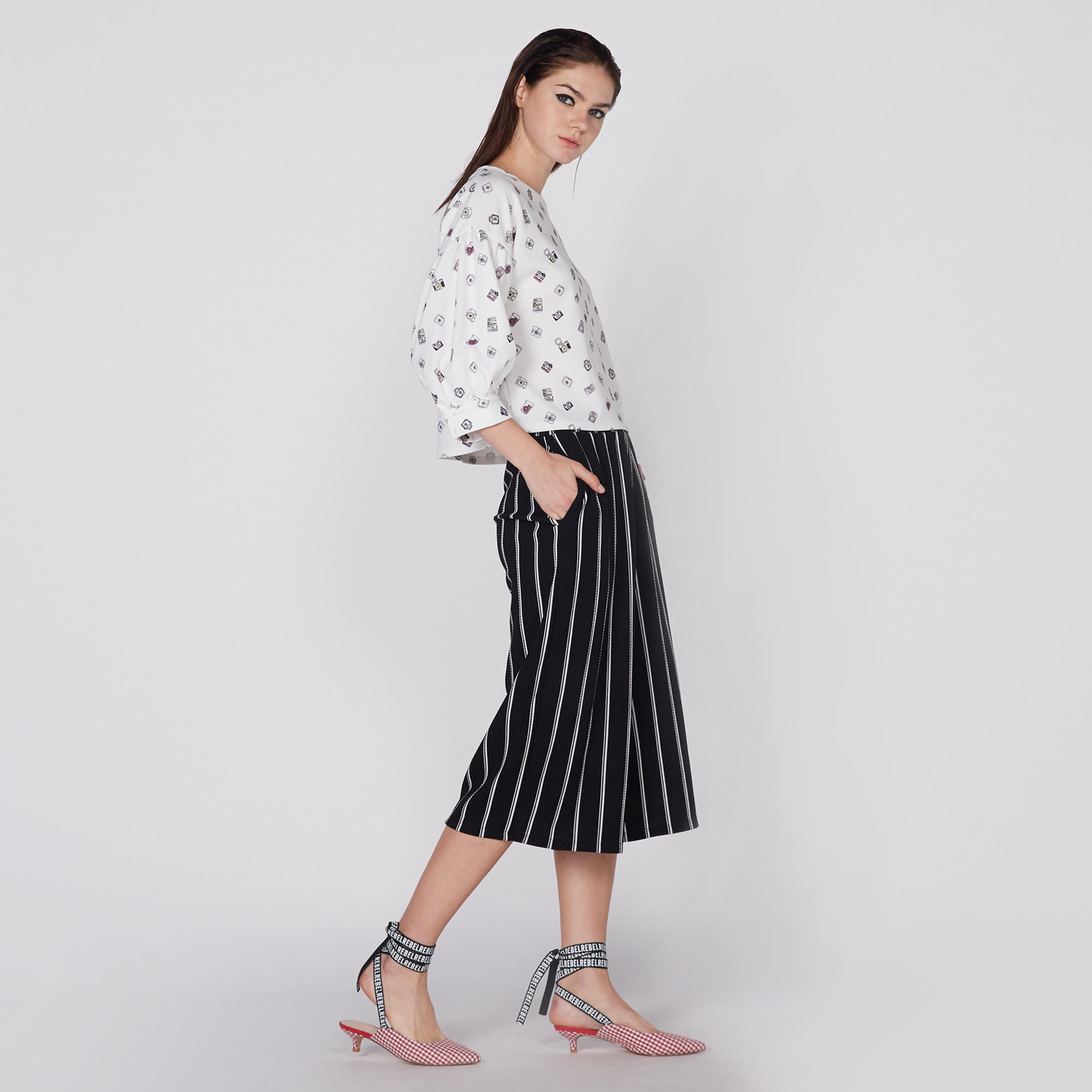 Printed Top with Boat Neck and 3/4 Sleeves-women-clothing-shirtsandblouses-blouses-image-3