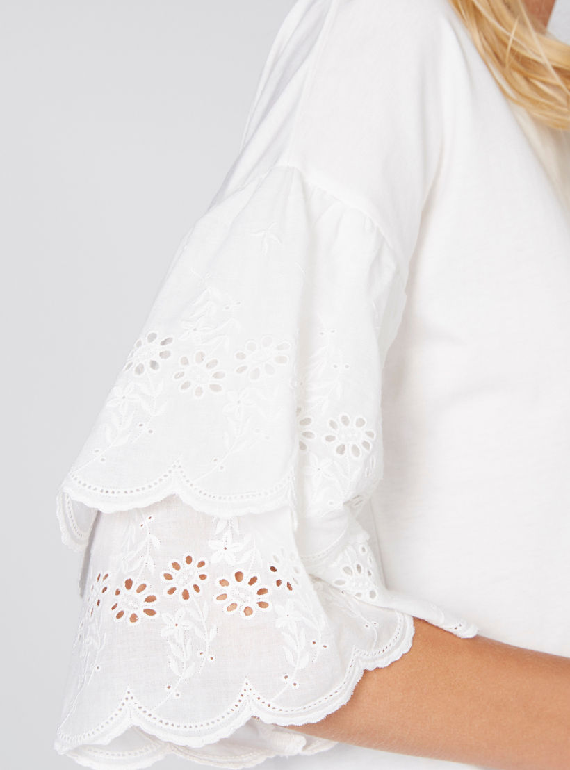 بلوزة شيفلي قصيرة بياقة مستديرة وتفاصيل كشكش-women-clothing-shirtsandblouses-blouses-image-3