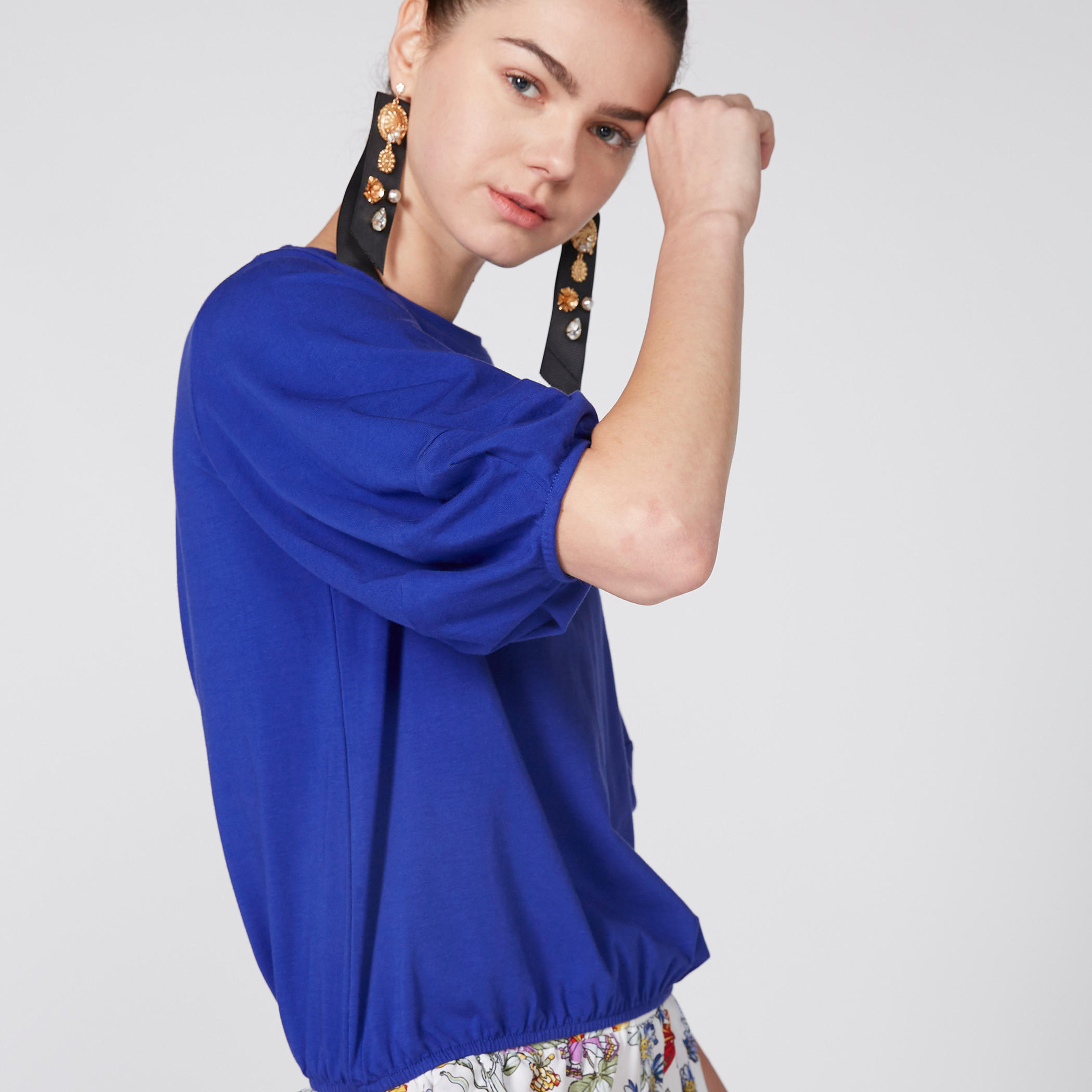 Puff Sleeves Top with Elasticised Hem-women-clothing-shirtsandblouses-blouses-image-3