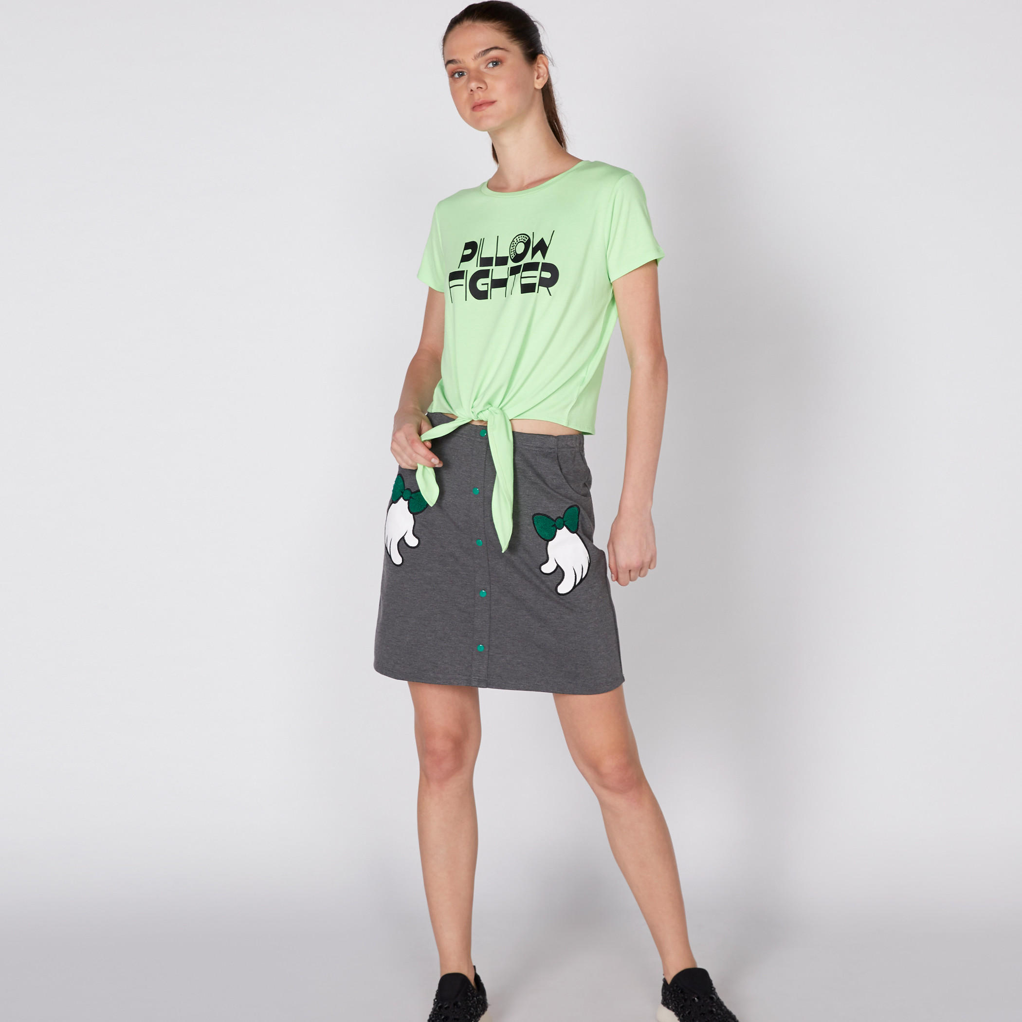 Printed T-Shirt with Round Neck and Short Sleeves-women-clothing-tshirts-image-2
