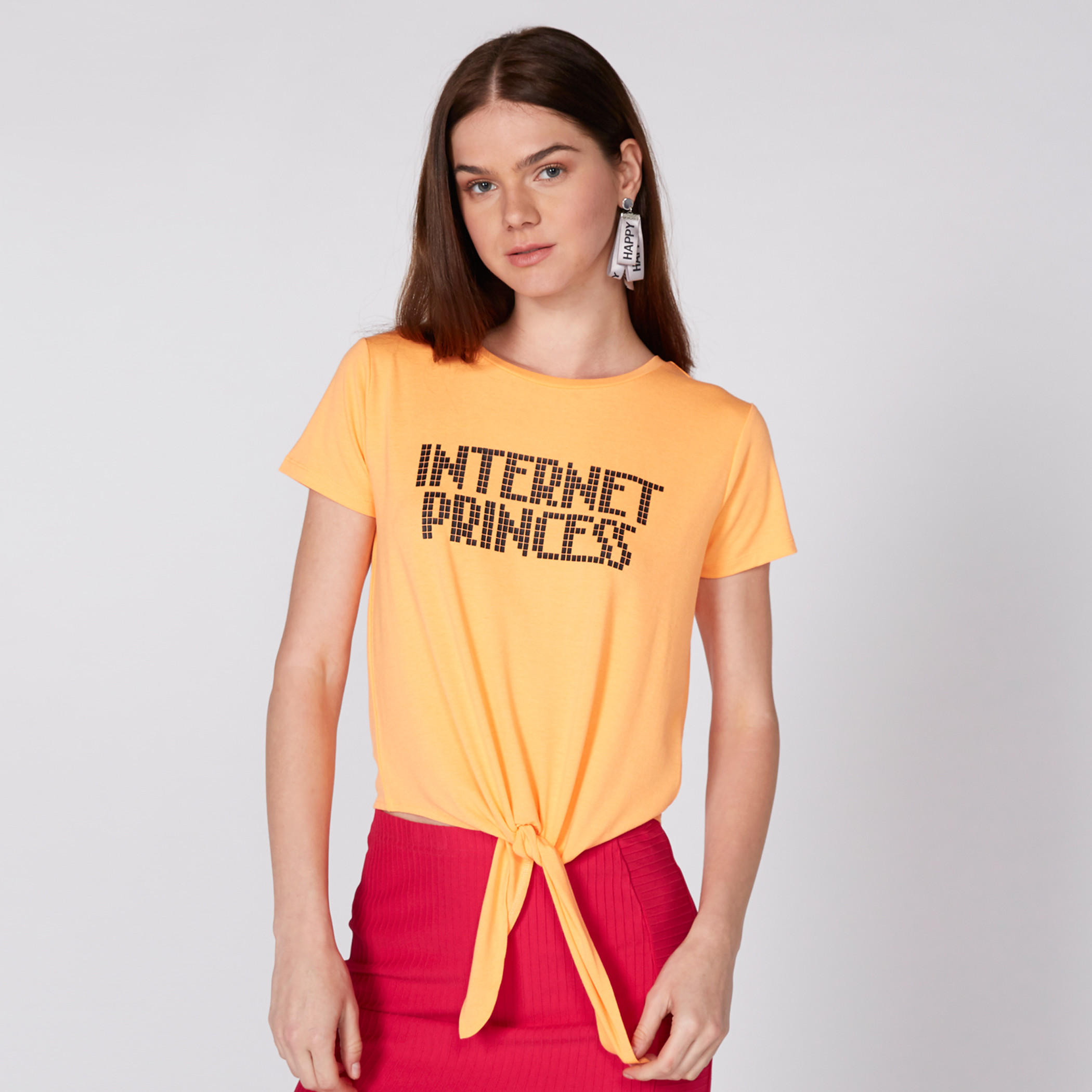 Printed T-Shirt with Round Neck and Short Sleeves-women-clothing-tshirts-image-1