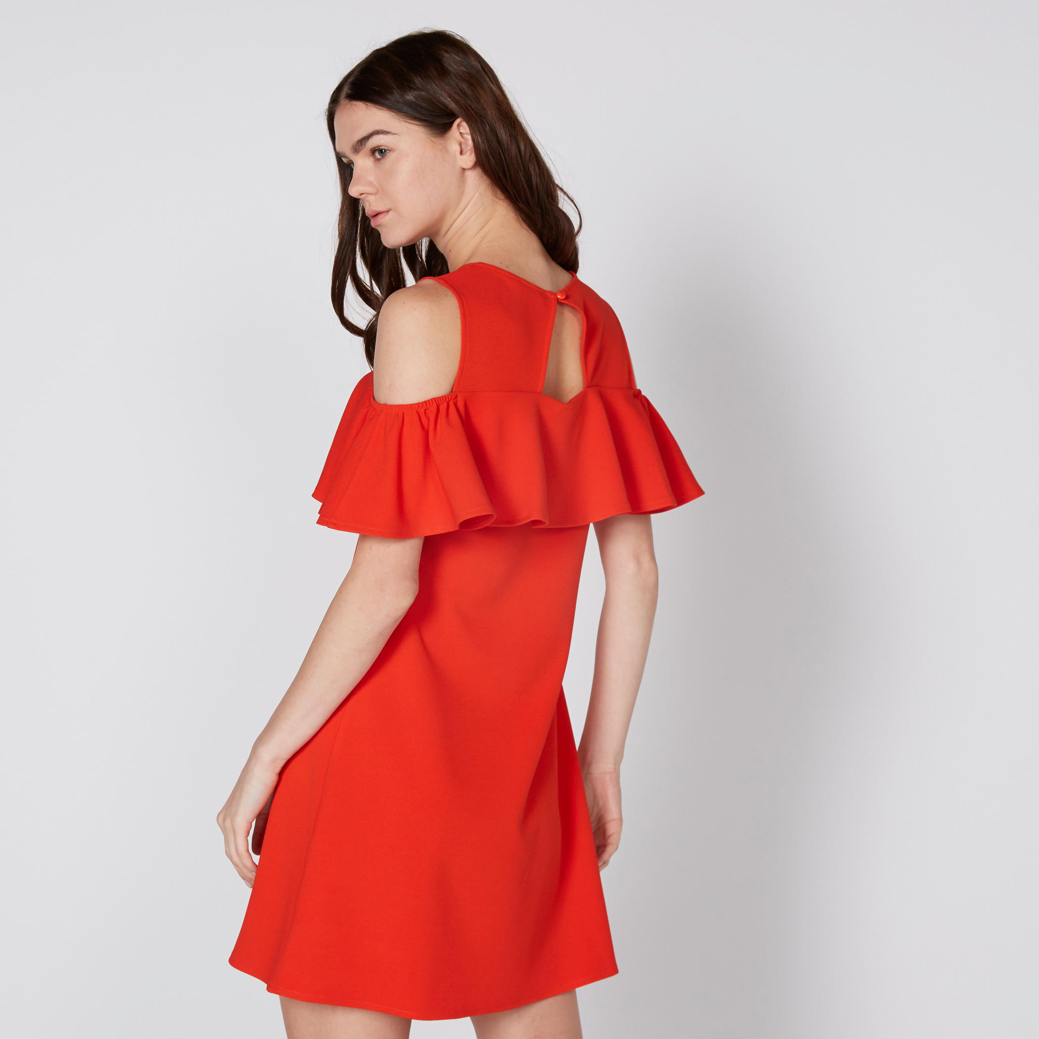 فستان قصير مكشوف الأكتاف بتفاصيل كشكش-women-clothing-dresses-image-3