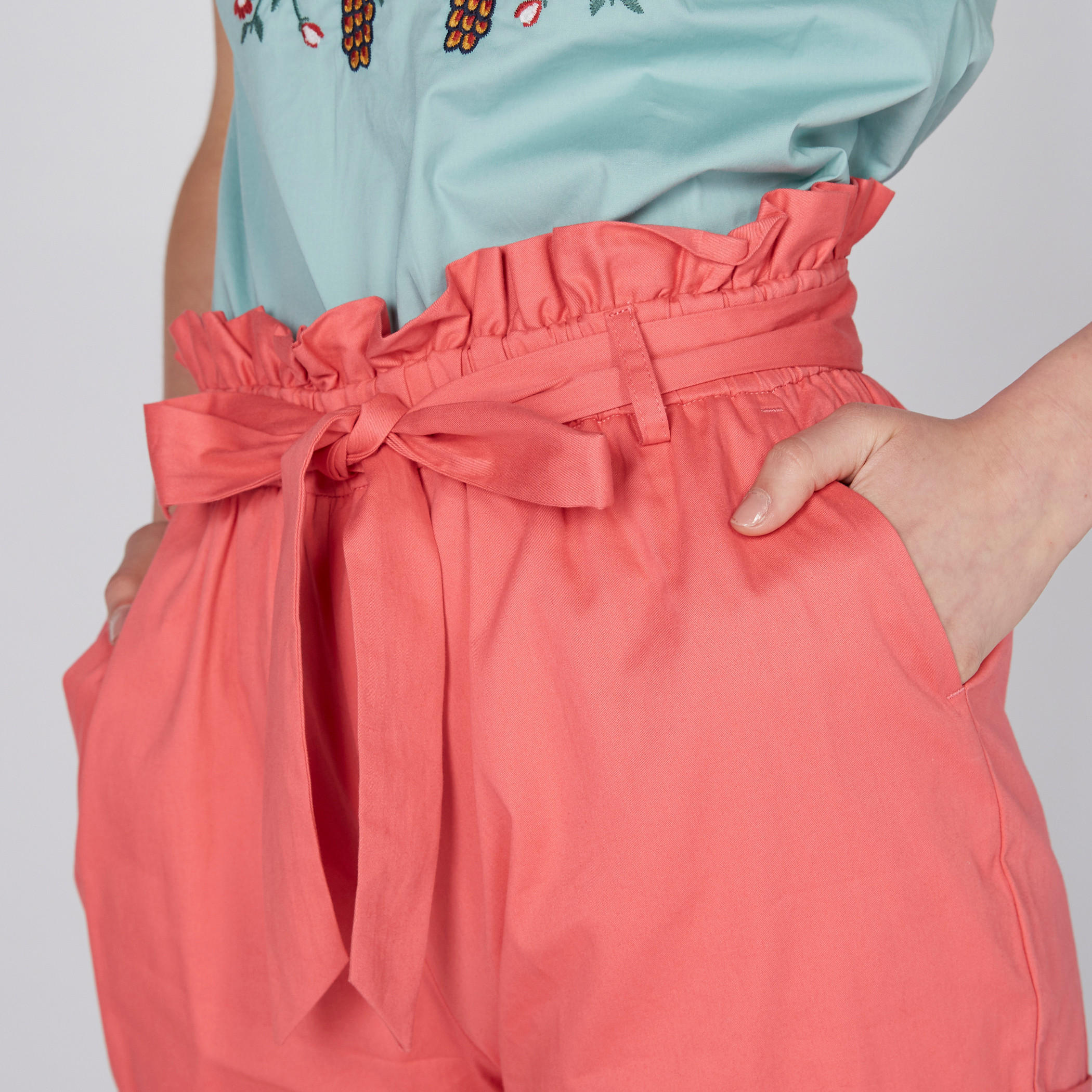 Pocket Detail Shorts with Tie-Up Belt-women-clothing-bottoms-shorts-image-3