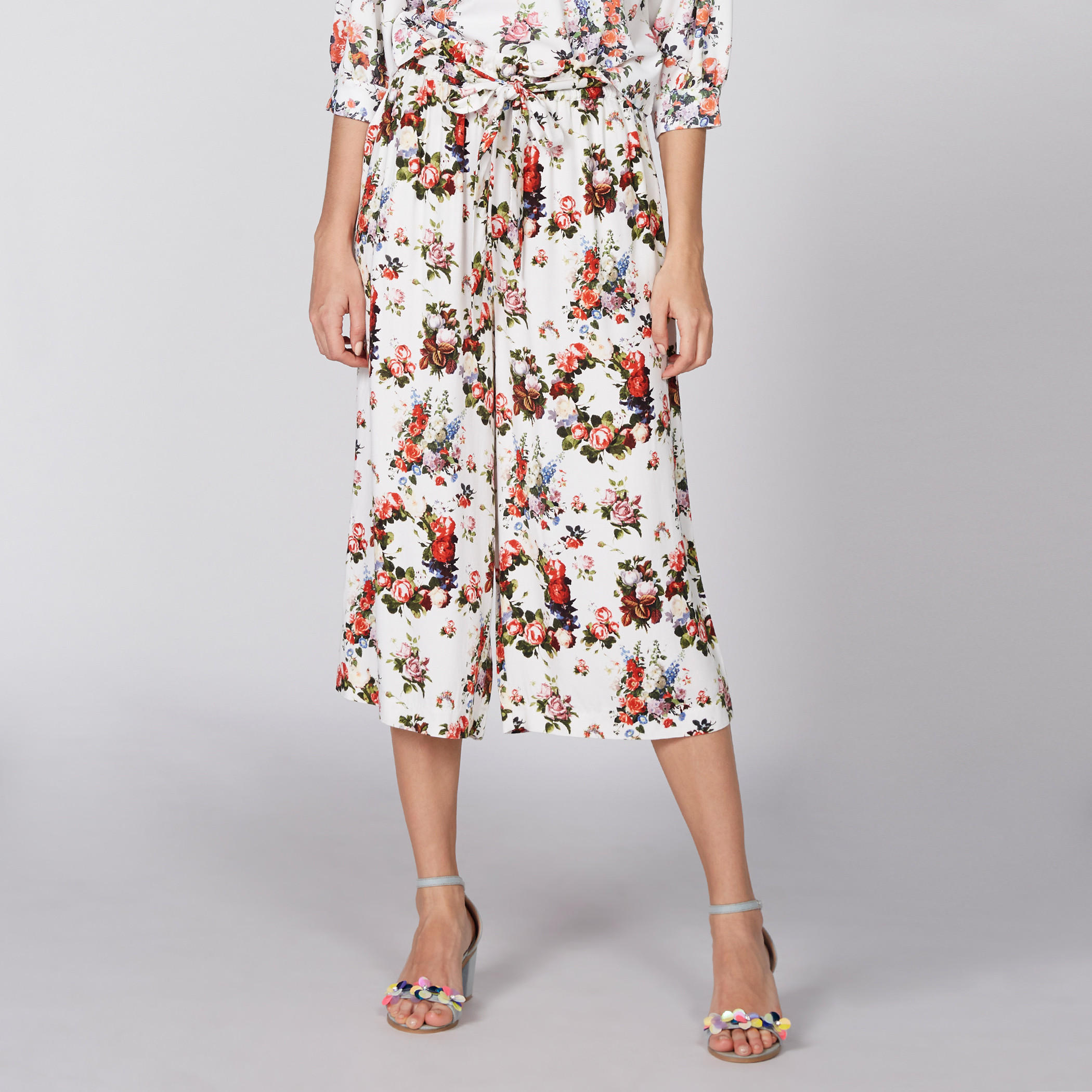 Printed Culottes with Tie Up Closure-women-clothing-bottoms-trousers-image-1
