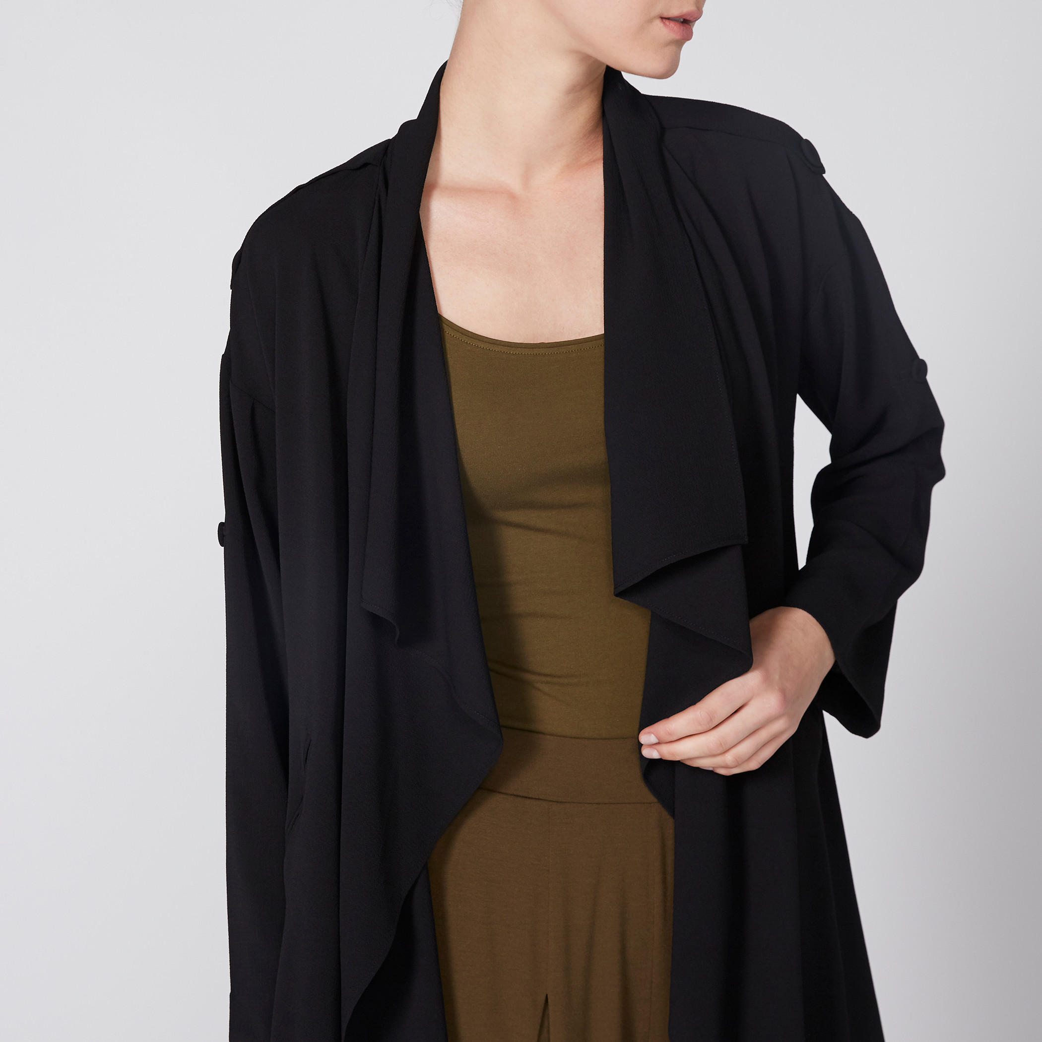 Open Front Shrug with Long Sleeves-women-winterwear-cardigansandjumpers-cardigans-image-2