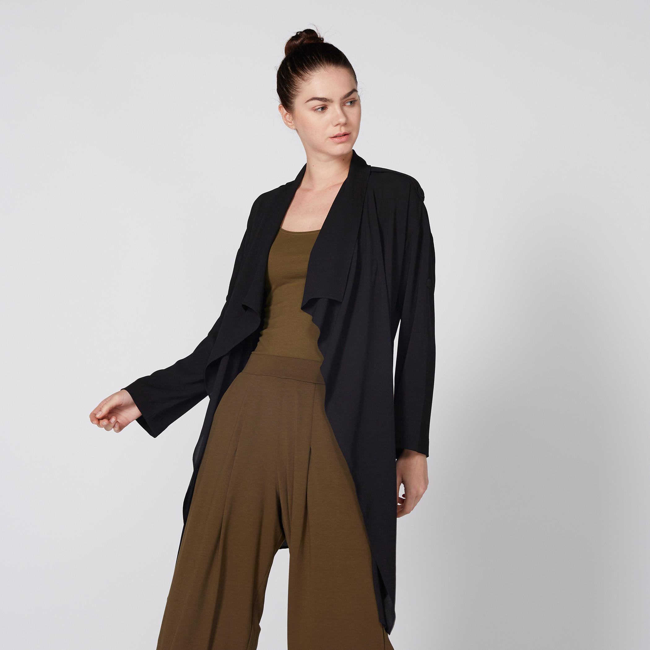 Open Front Shrug with Long Sleeves-women-winterwear-cardigansandjumpers-cardigans-image-3