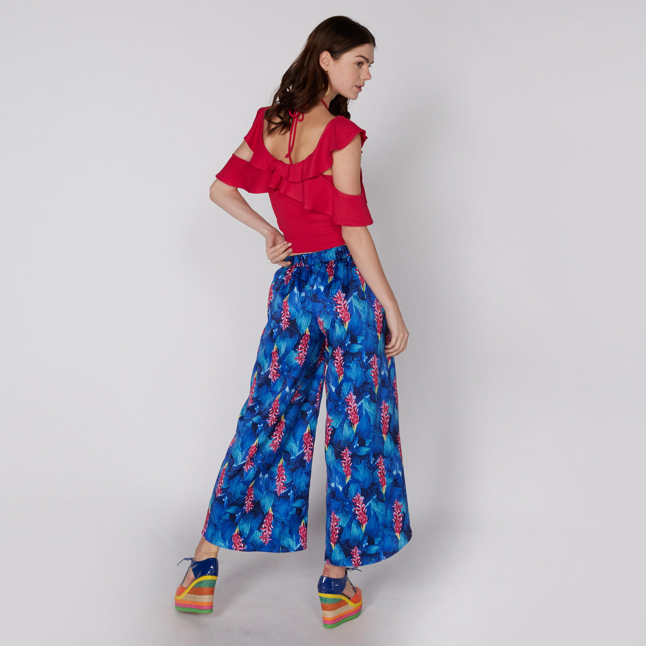 بنطال بالازو بخصر مطّاطي وطبعات-women-clothing-bottoms-trousers-image-2