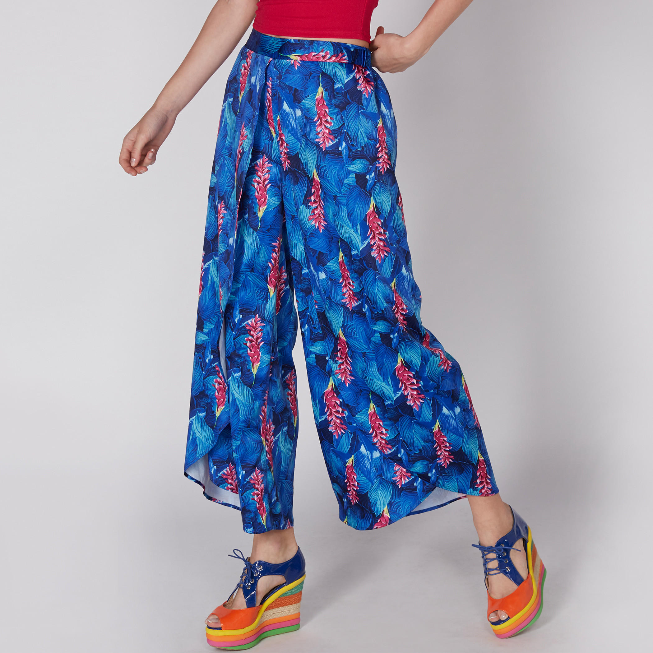 بنطال بالازو بخصر مطّاطي وطبعات-women-clothing-bottoms-trousers-image-4