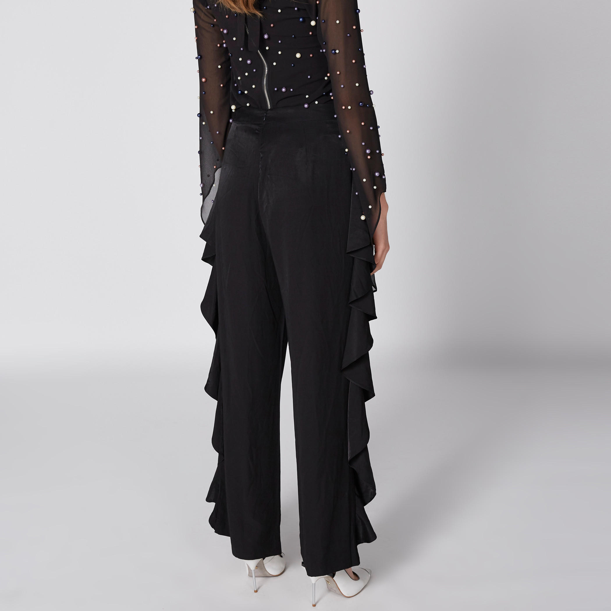 بنطال بالازو طويل بخصر مطّاطي وكشكش-women-clothing-bottoms-trousers-image-5