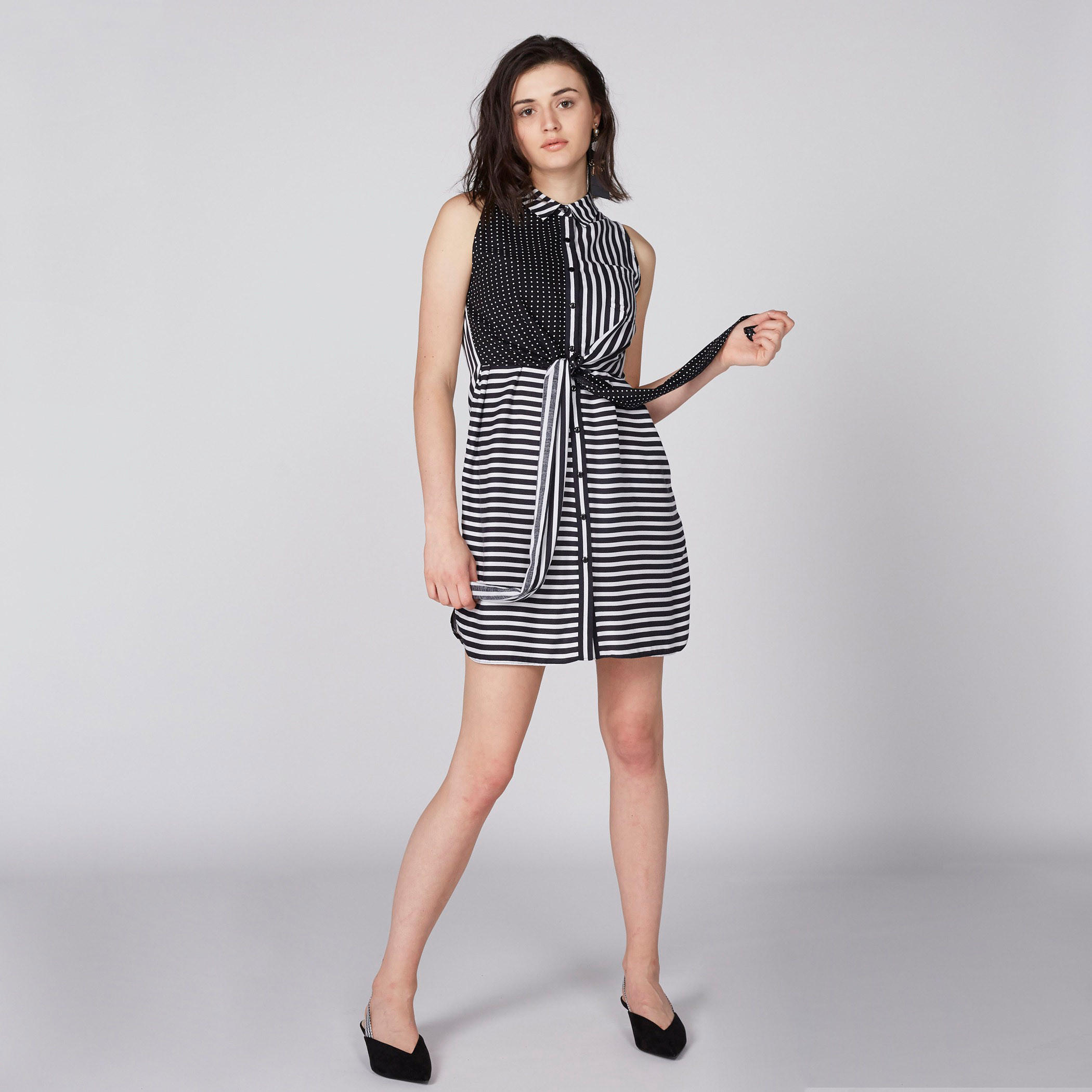 فستان مقلّم دون أكمام برباط-women-clothing-dresses-image-3
