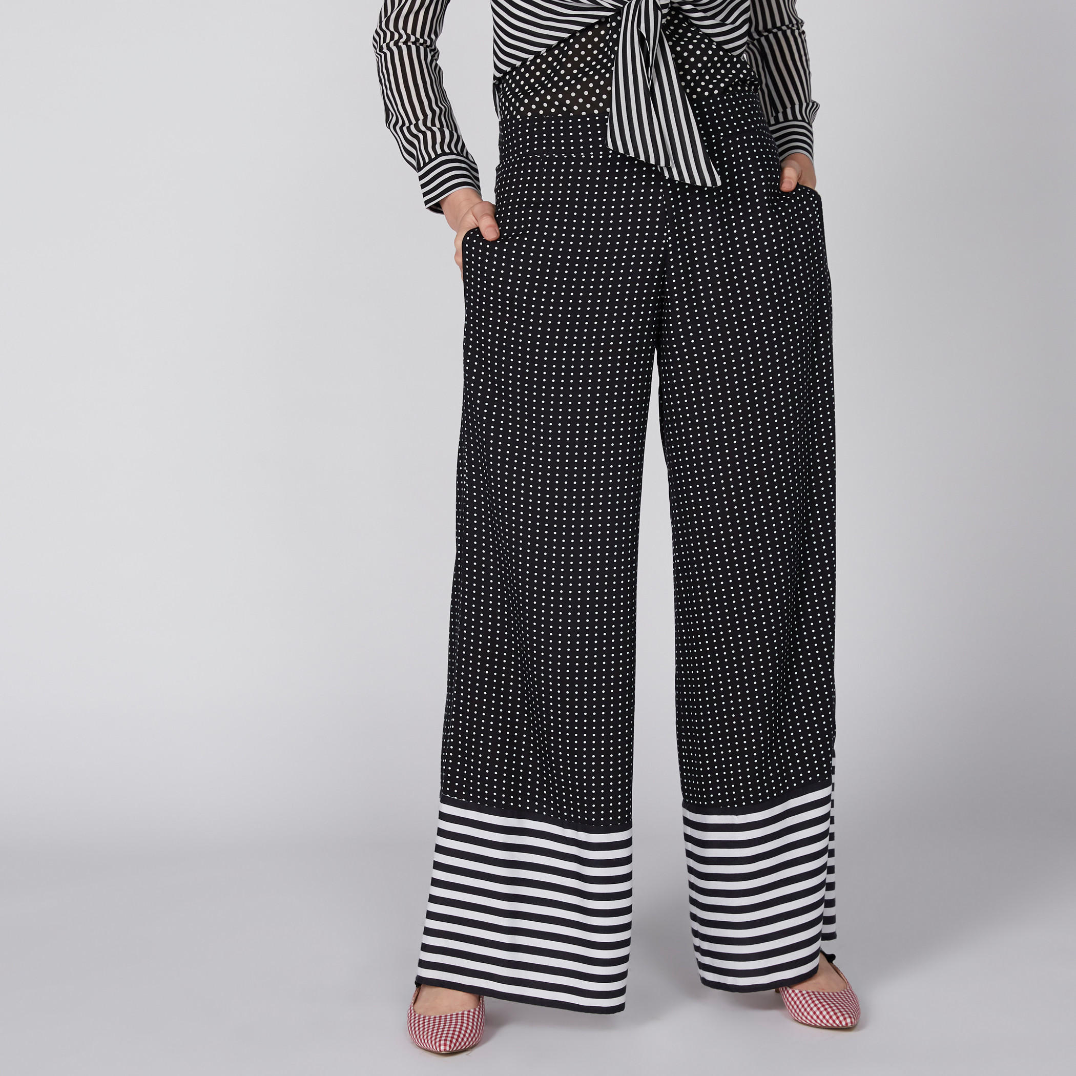 بنطال بالازو منقّط بجيوب-women-clothing-bottoms-trousers-image-5