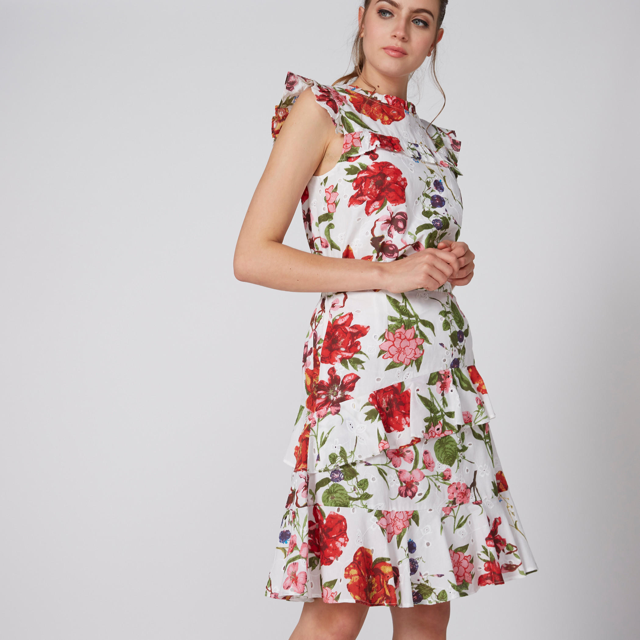تنورة ميدي آيه لاين بطبعات زهرية وخصر مطاطي-women-clothing-bottoms-skirts-image-5