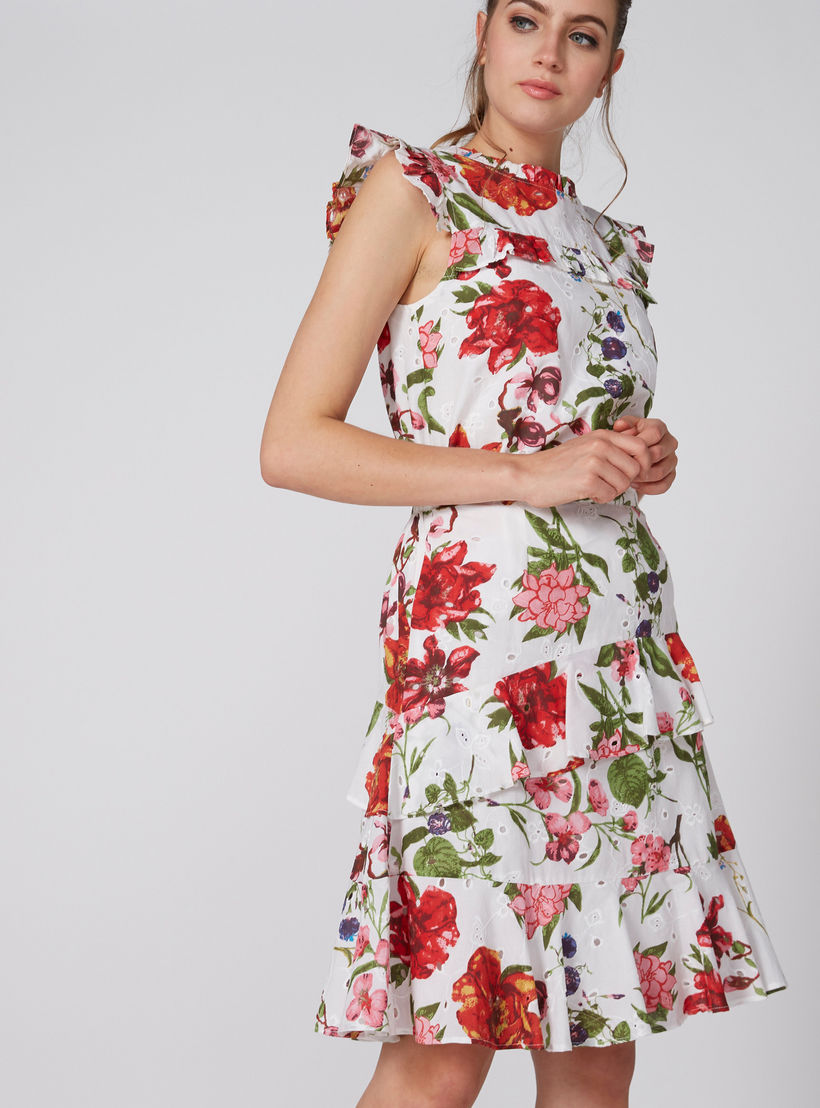 تنورة ميدي آيه لاين بطبعات زهرية وخصر مطاطي-women-clothing-bottoms-skirts-image-5