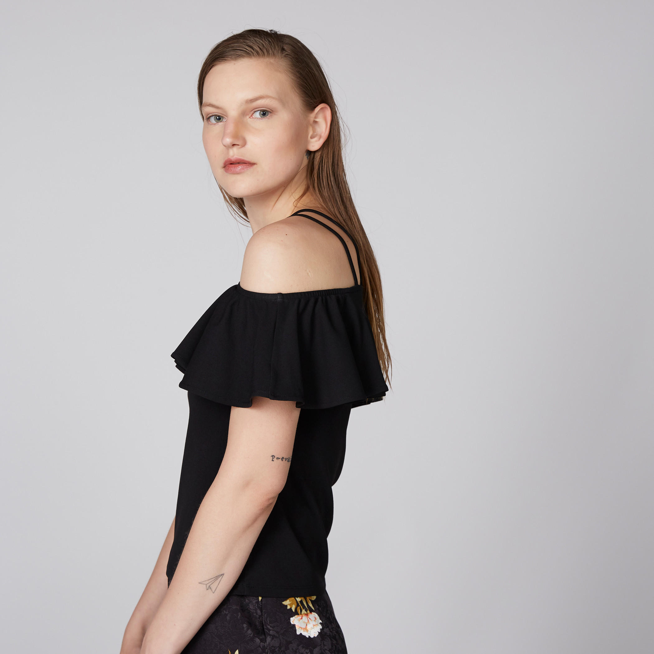 Cold Shoulder Top with Ruffle Detail-women-clothing-shirtsandblouses-blouses-image-2