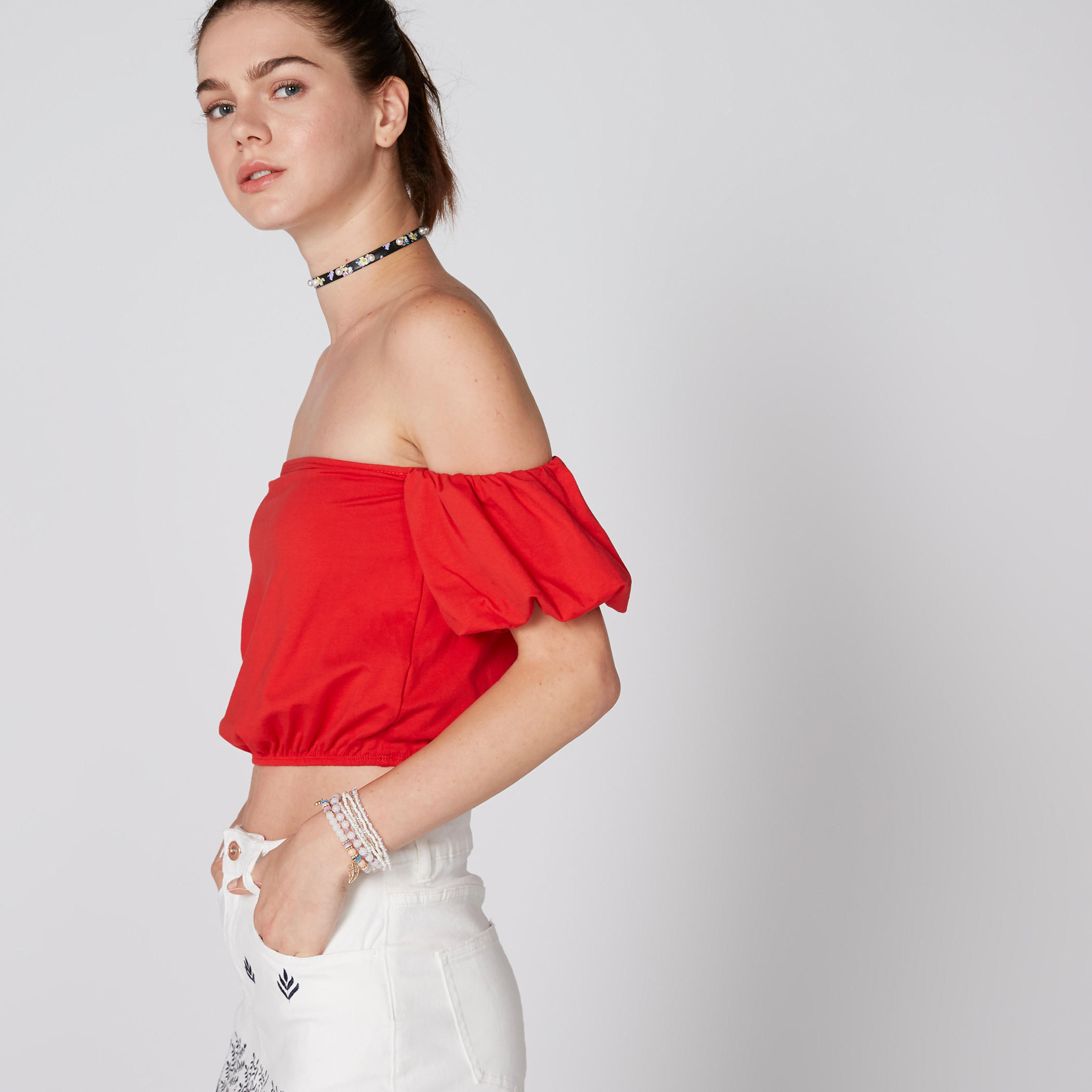 Off Shoulder Crop Top with Elasticised Hem-women-clothing-shirtsandblouses-blouses-image-1